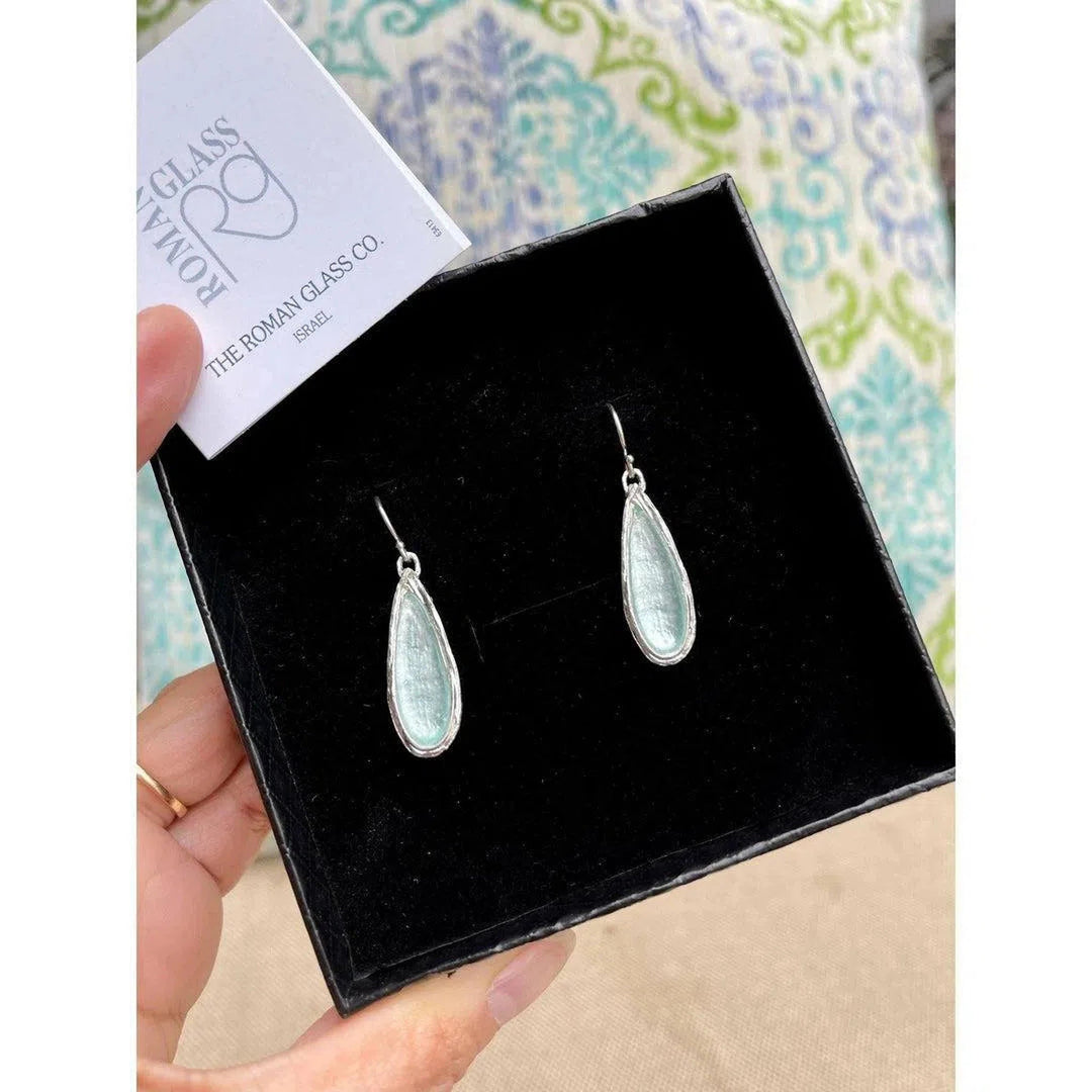 Ancient Roman Glass Pear Drop Earrings - Oceanista