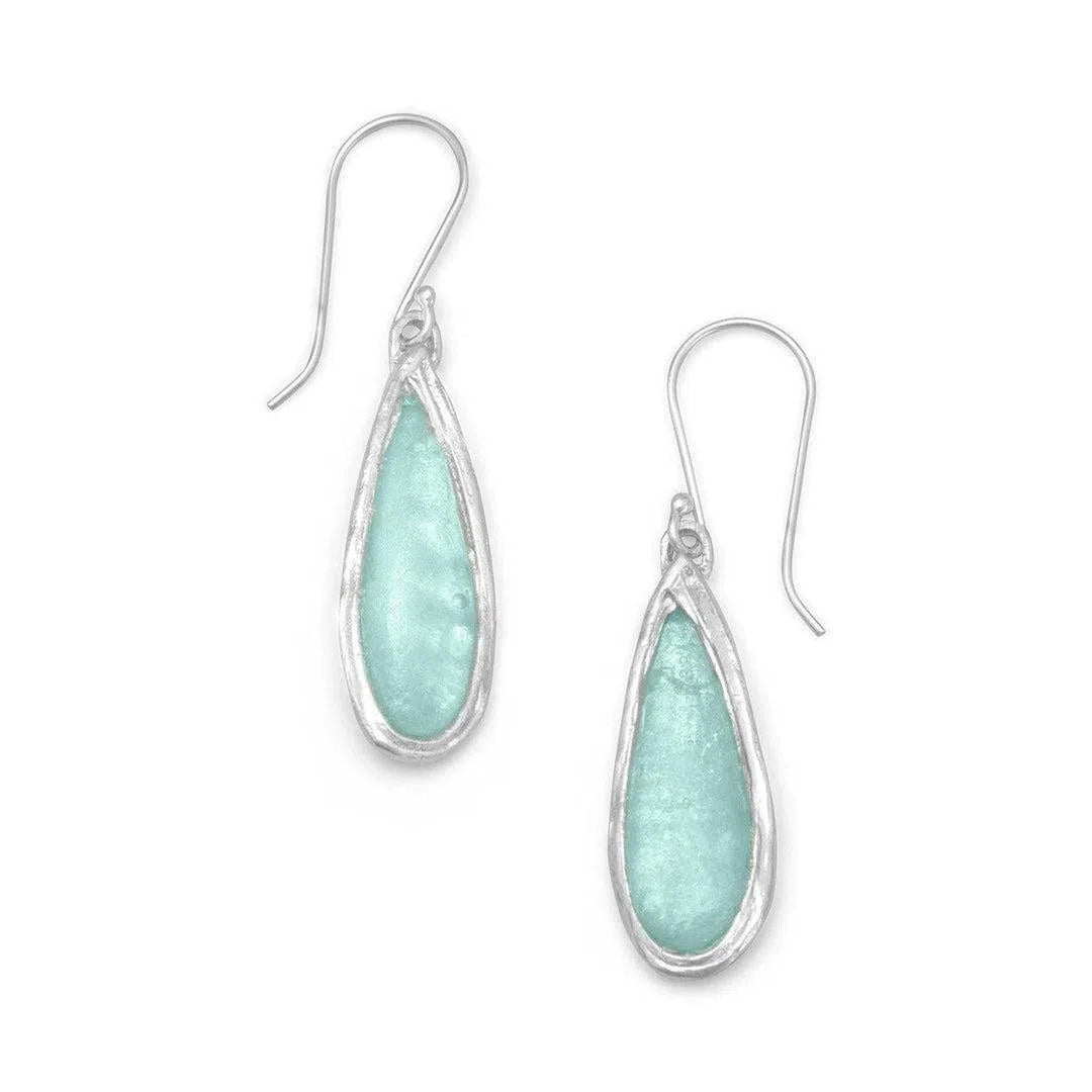Ancient Roman Glass Pear Drop Earrings - Oceanista