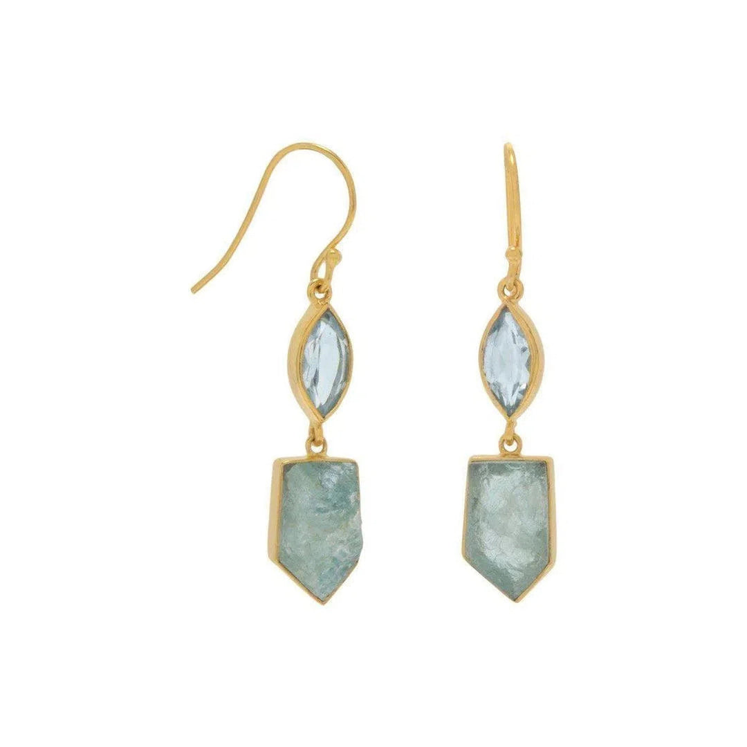 Aquamarine & Blue Topaz Drop Earrings - Oceanista