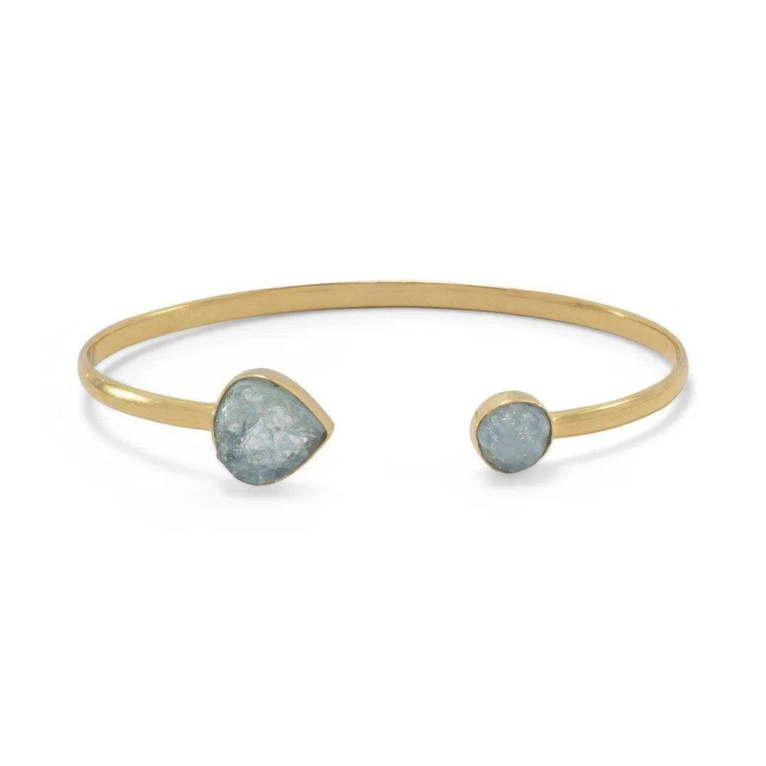 Aquamarine Open Cuff Bracelet - Oceanista