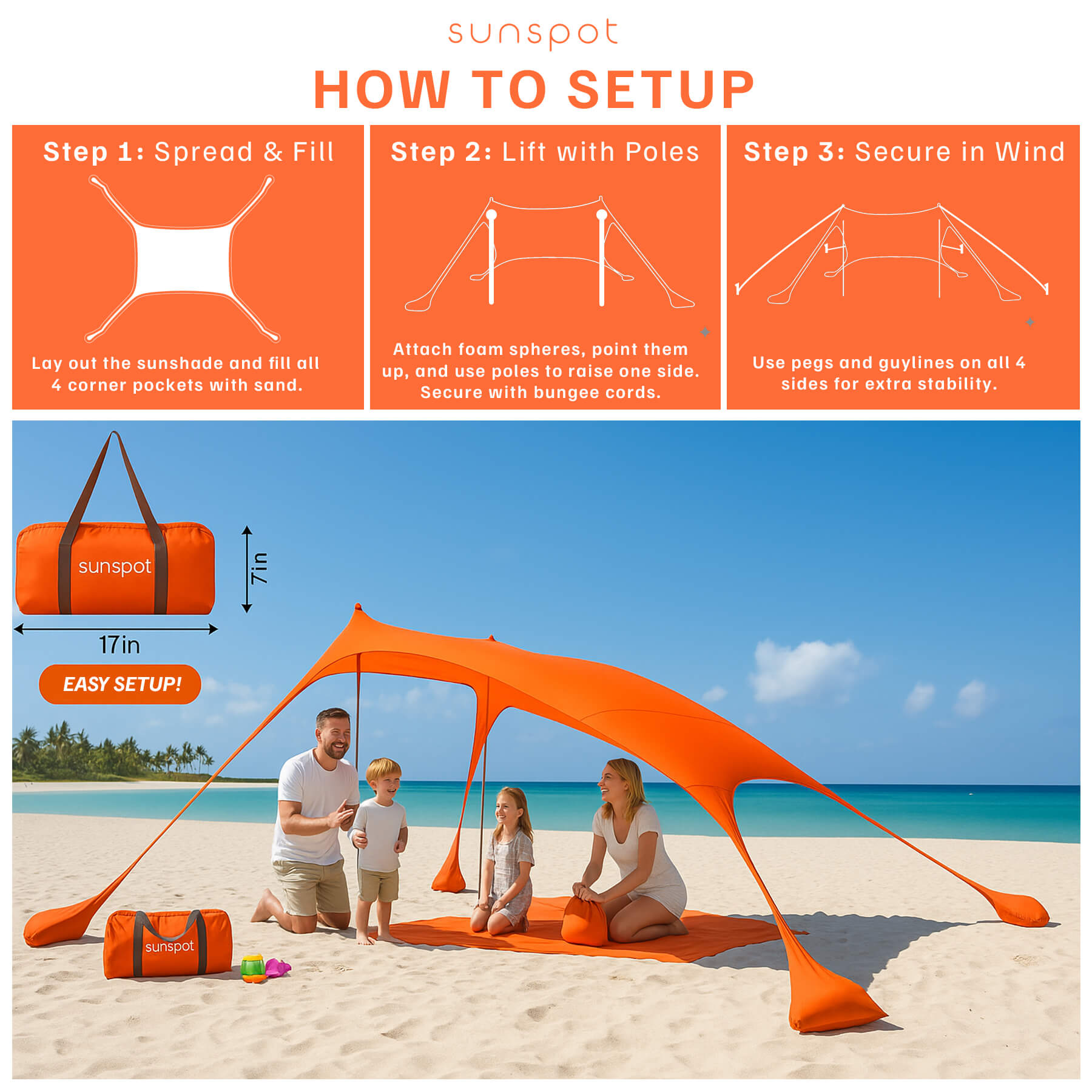 Beach Sun shade Canopy UPF 50+ - Oceanista