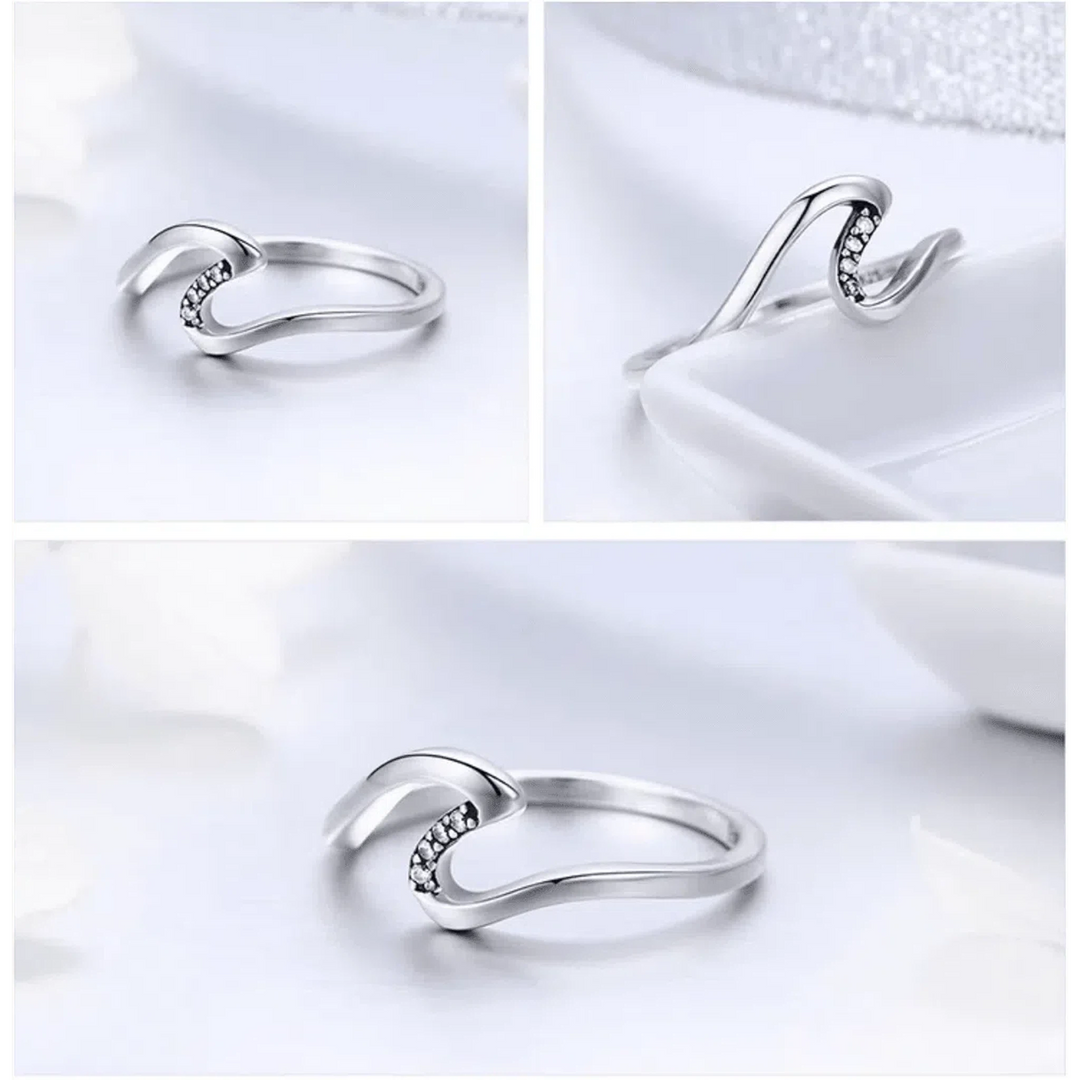 Crystal Wave Ring in Sterling Silver - Oceanista