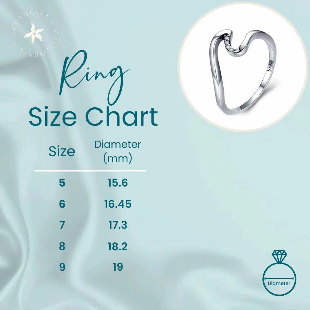 Crystal Wave Ring in Sterling Silver - Oceanista