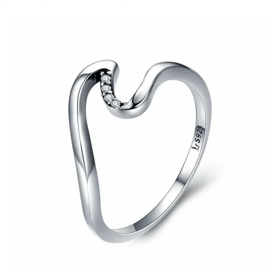 Crystal Wave Ring in Sterling Silver - Oceanista