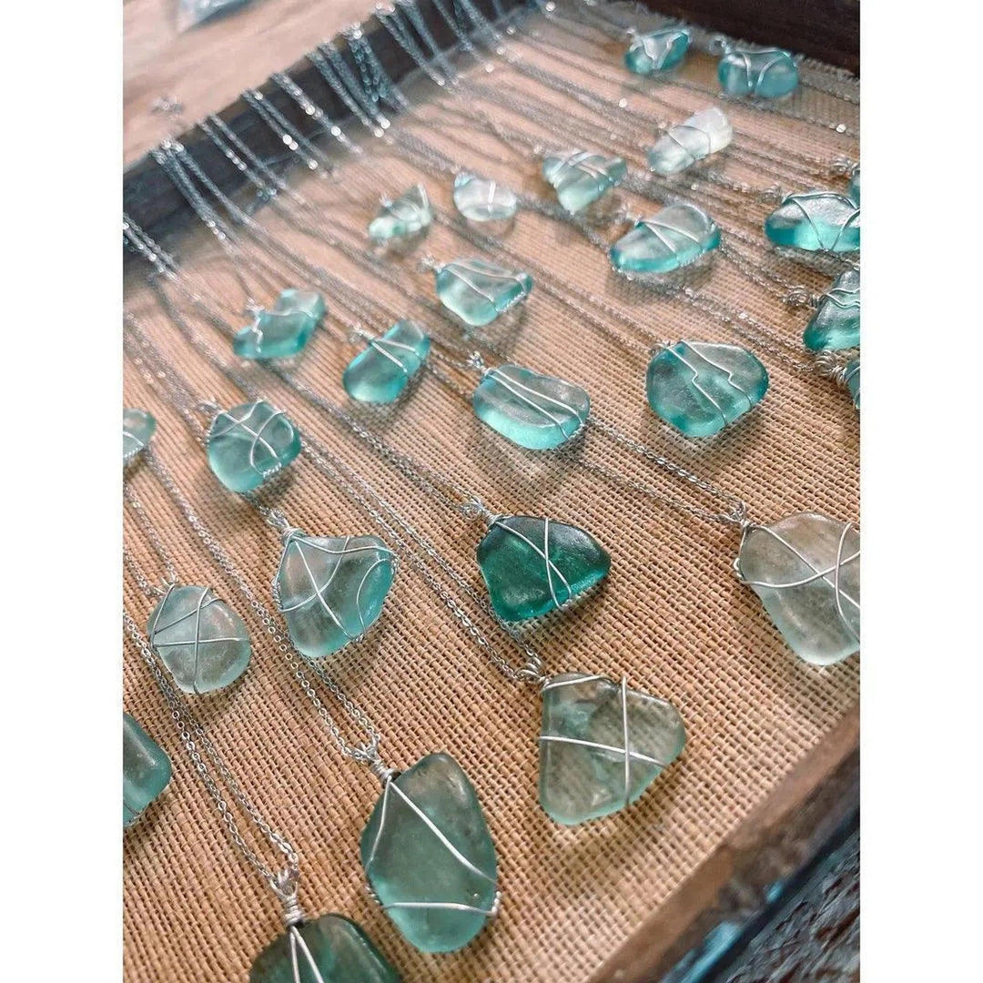 Genuine Surf Tumbled Seaglass Pendant Necklace - Oceanista