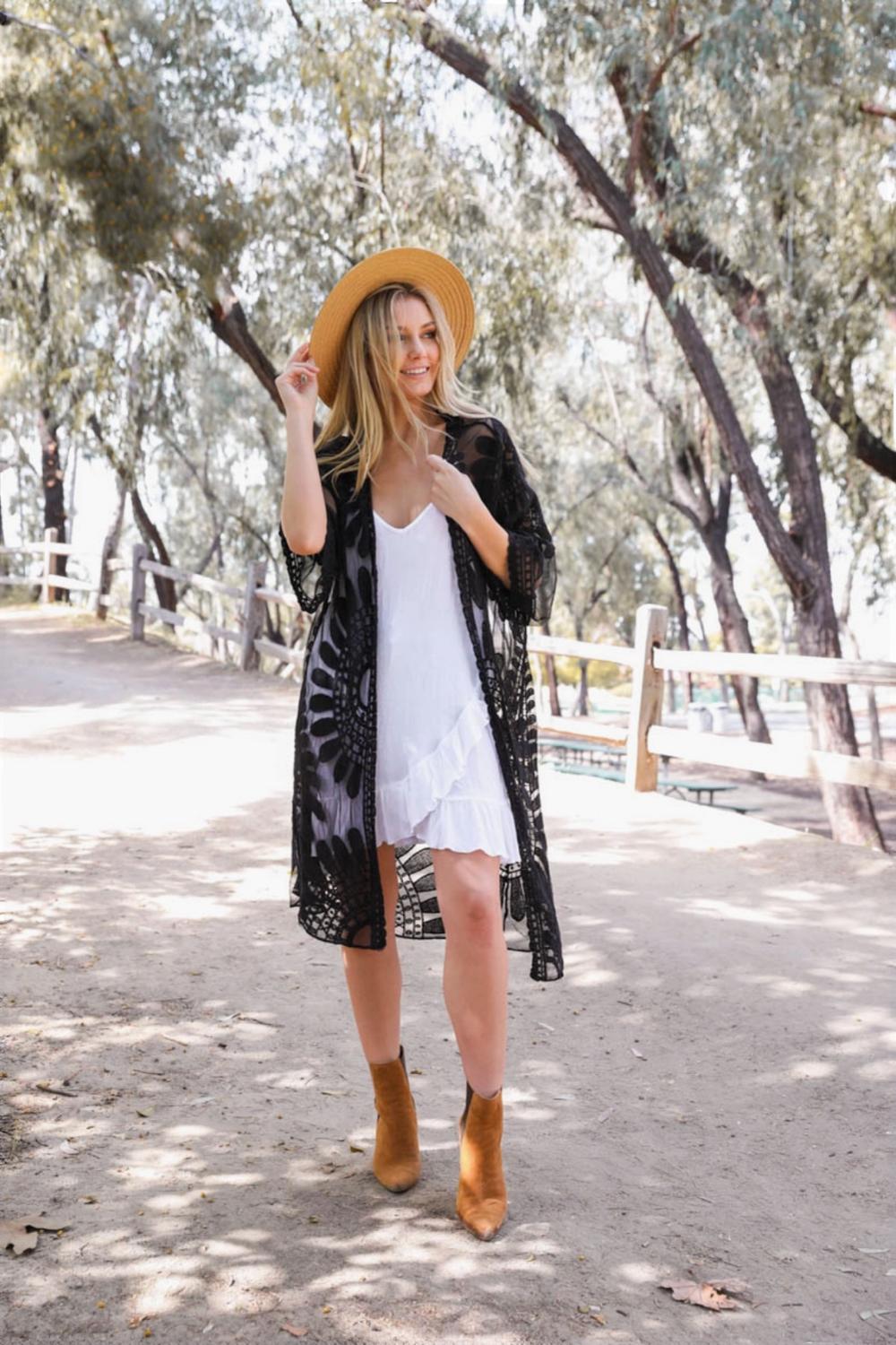 Gypsy Soul Tattoo Mesh Back Slip Dress