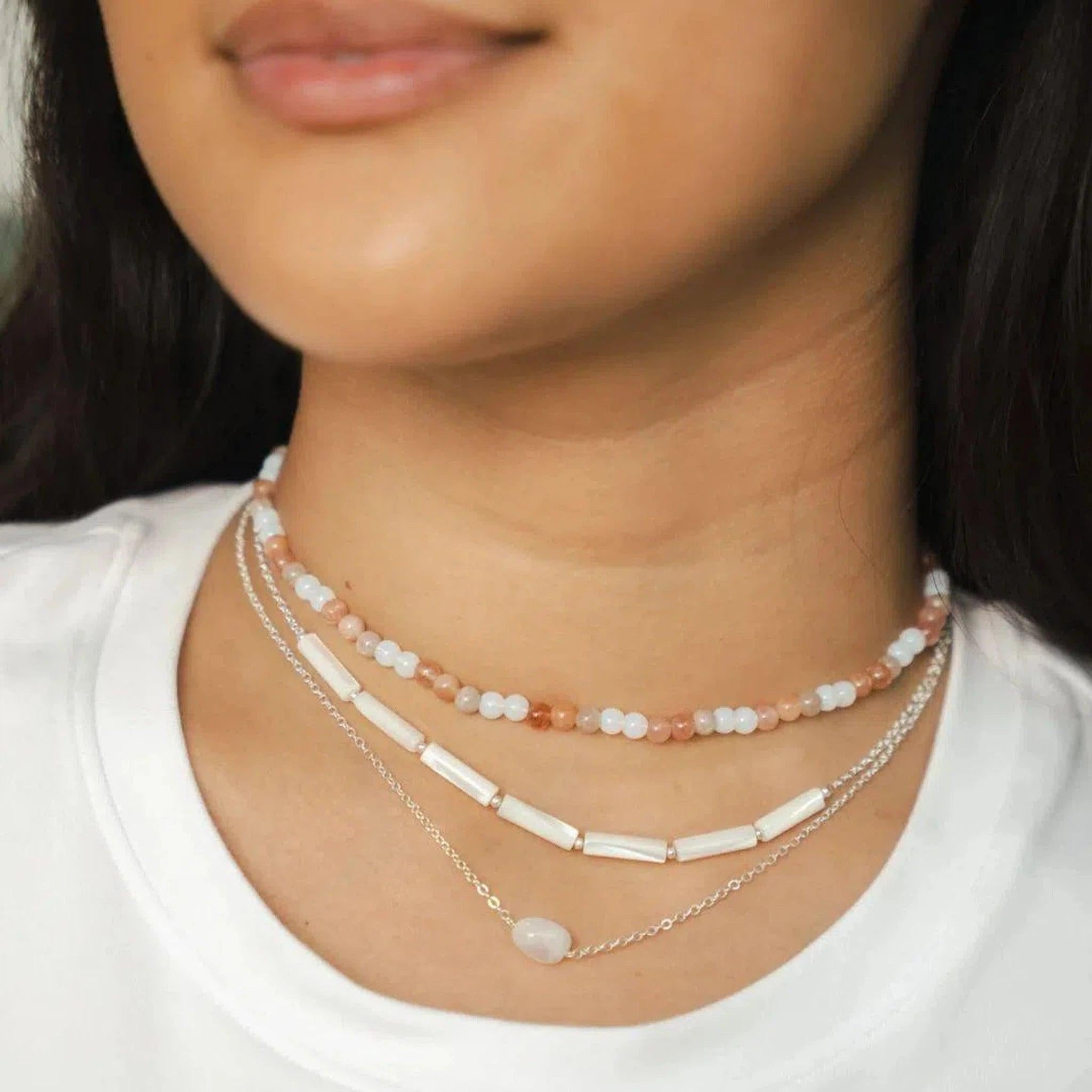 Imagination Tube Bead Necklace - Gold or Silver