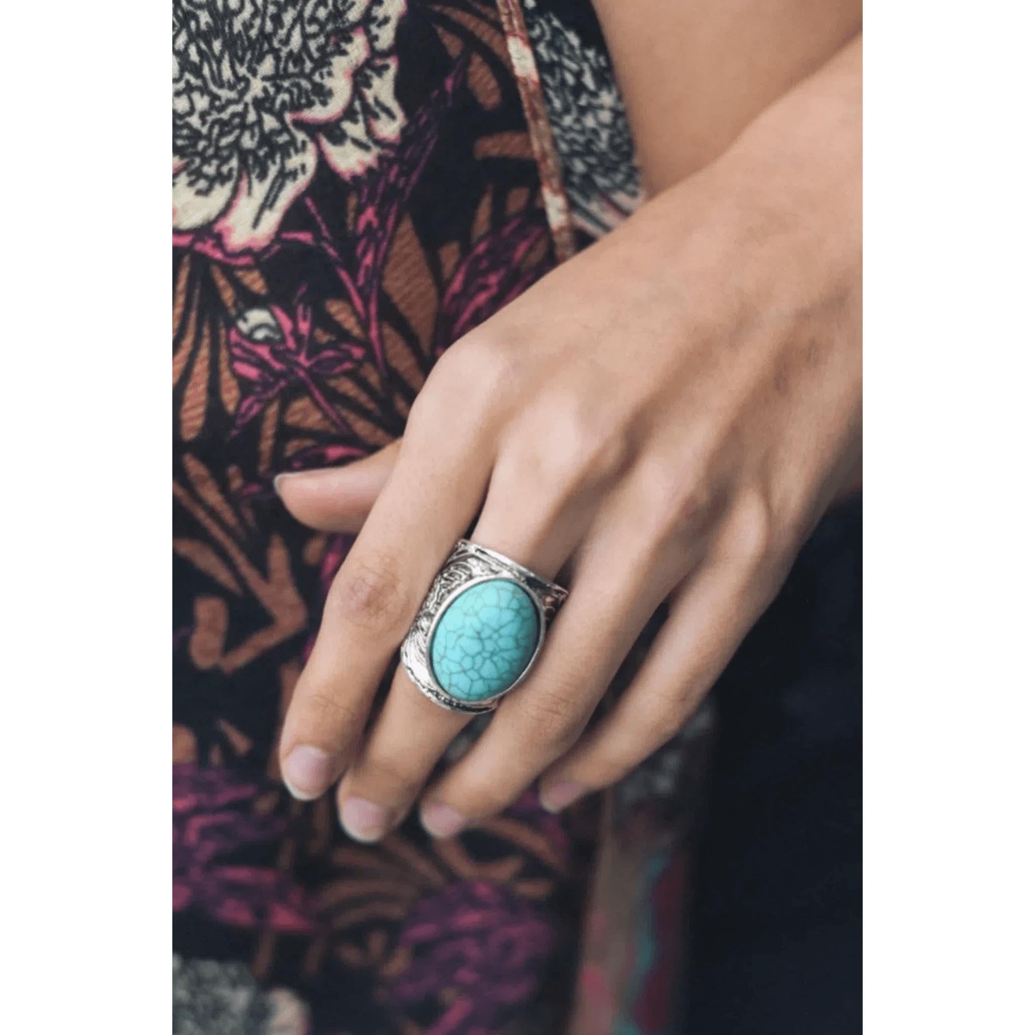 Mohave Statement Turquoise Ring