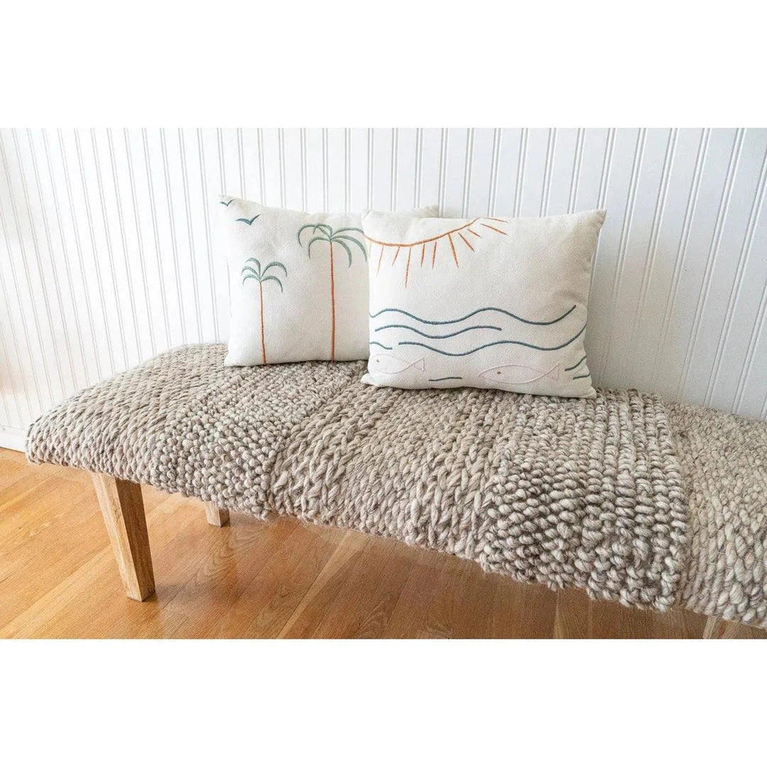 Ocean Embroidered Cotton Pillow Cover - Oceanista