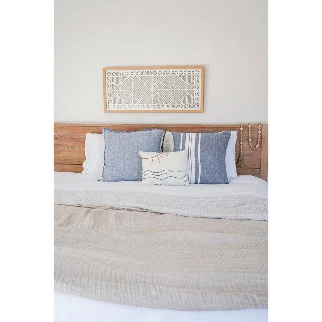 Ocean Embroidered Cotton Pillow Cover - Oceanista