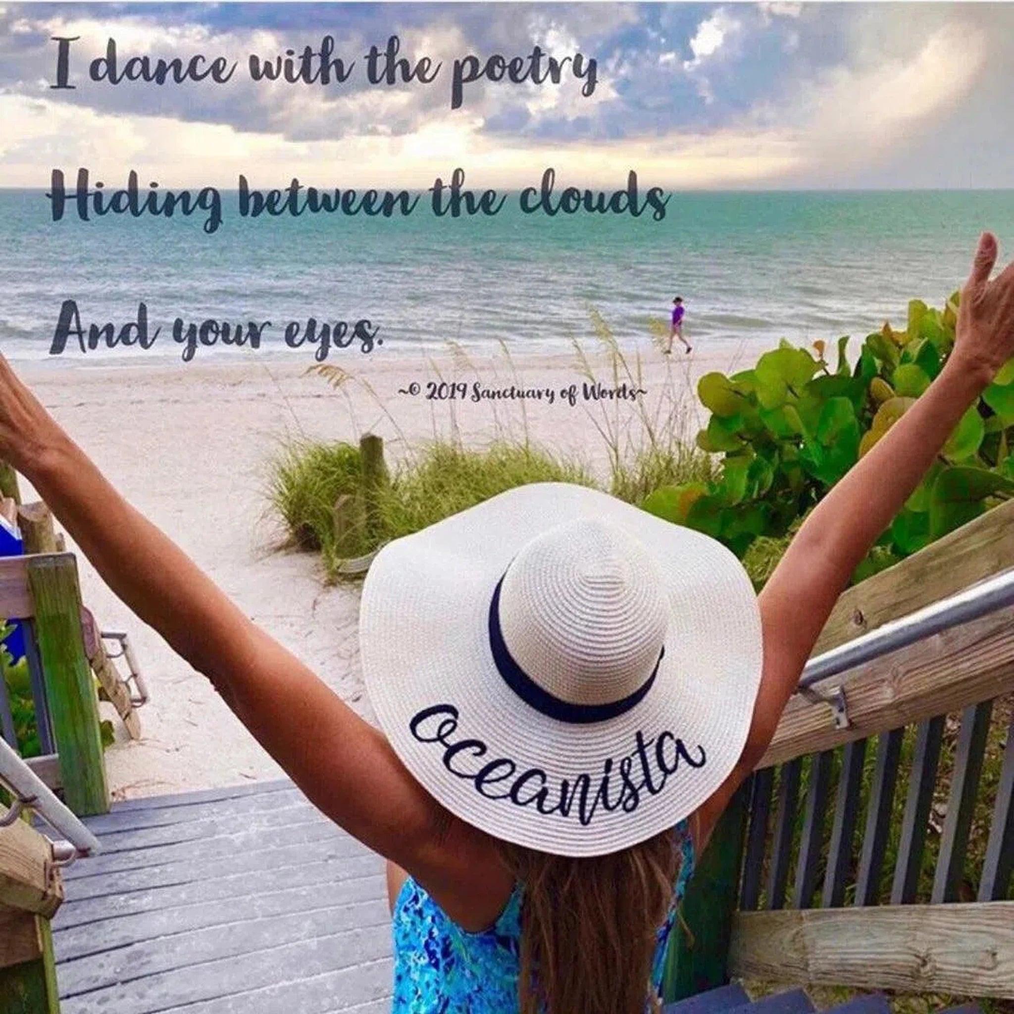 Oceanista Embroidered Floppy Beach Hat