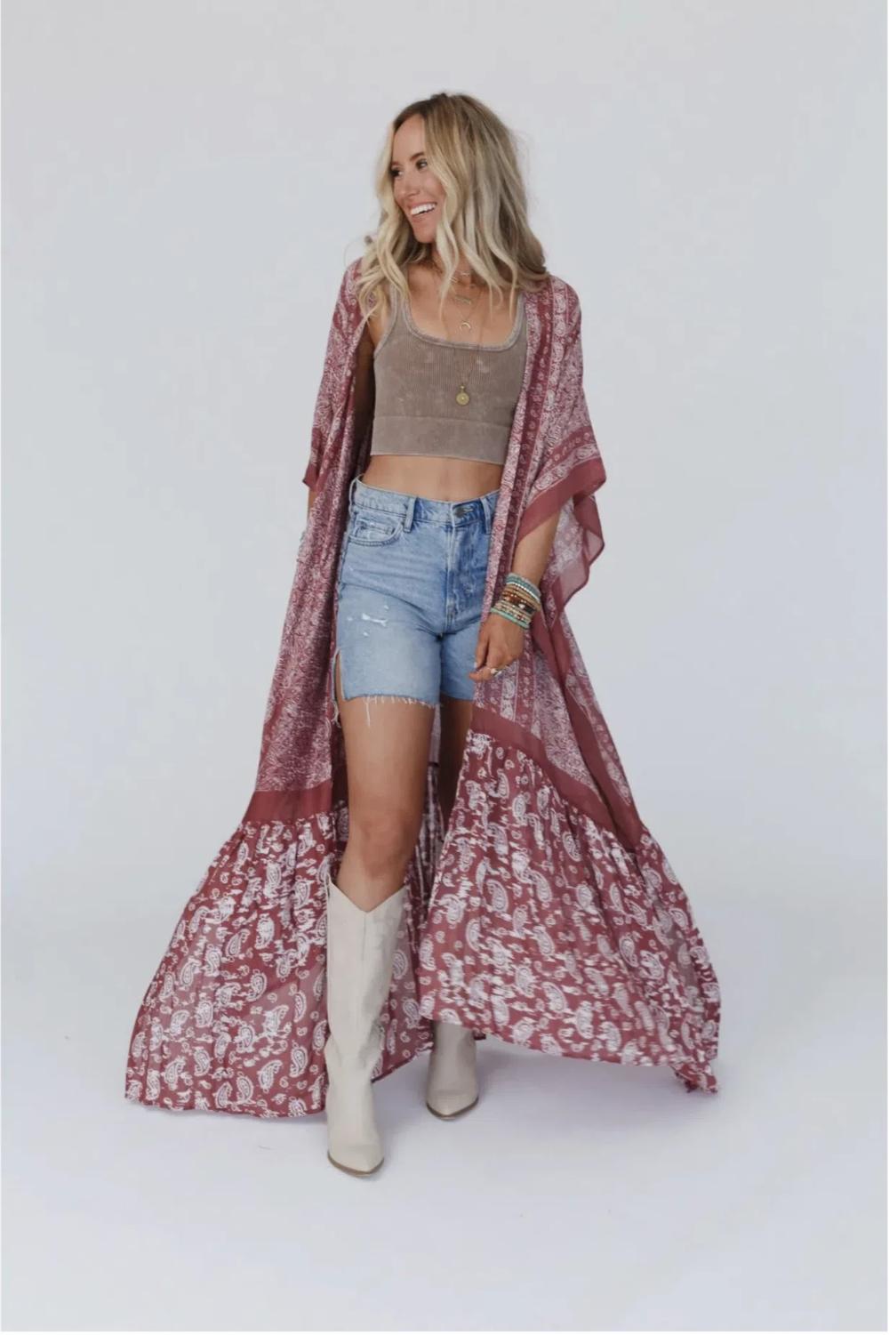 Paisley Tapestry Free Flow Duster Kimono