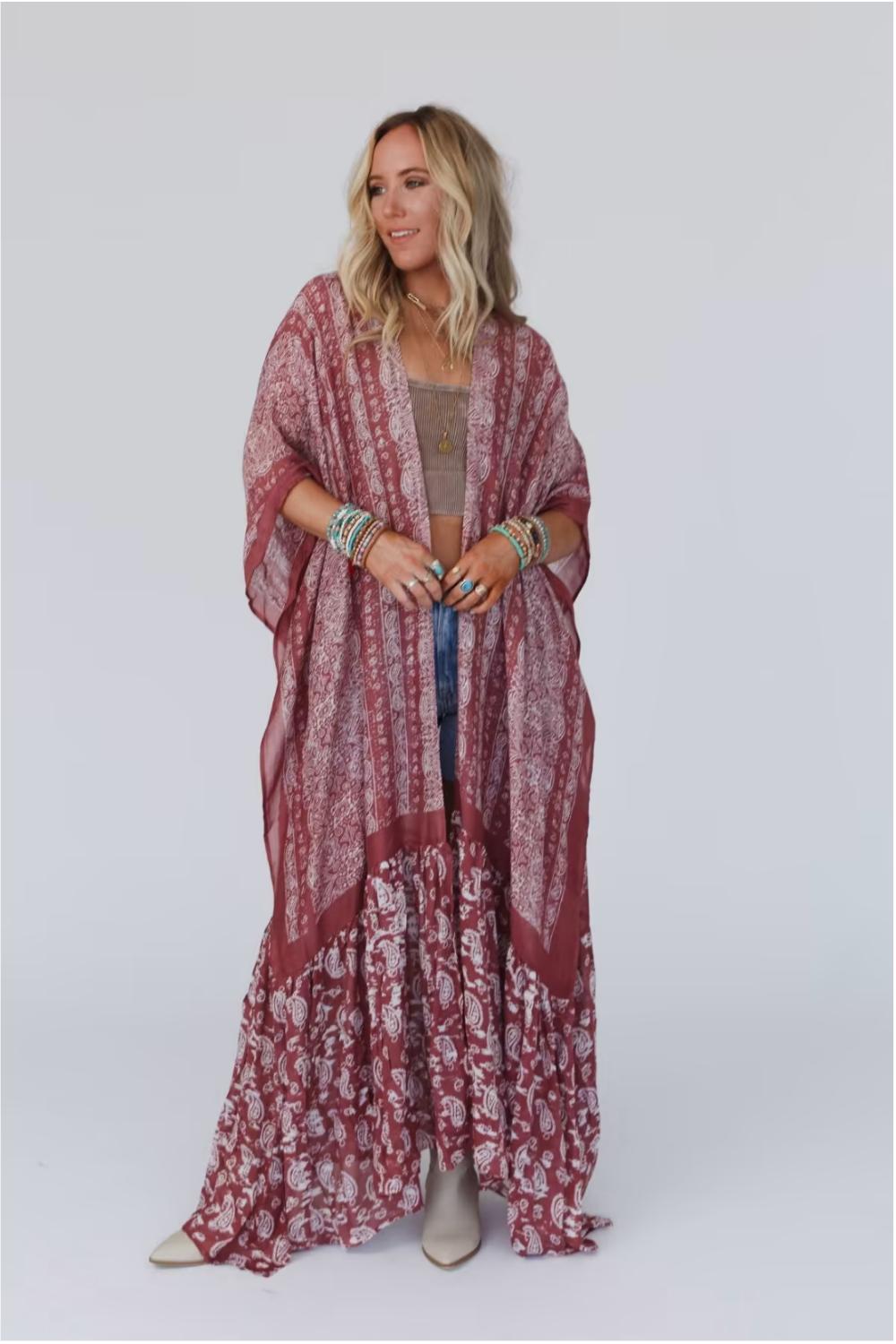 Paisley Tapestry Free Flow Duster Kimono