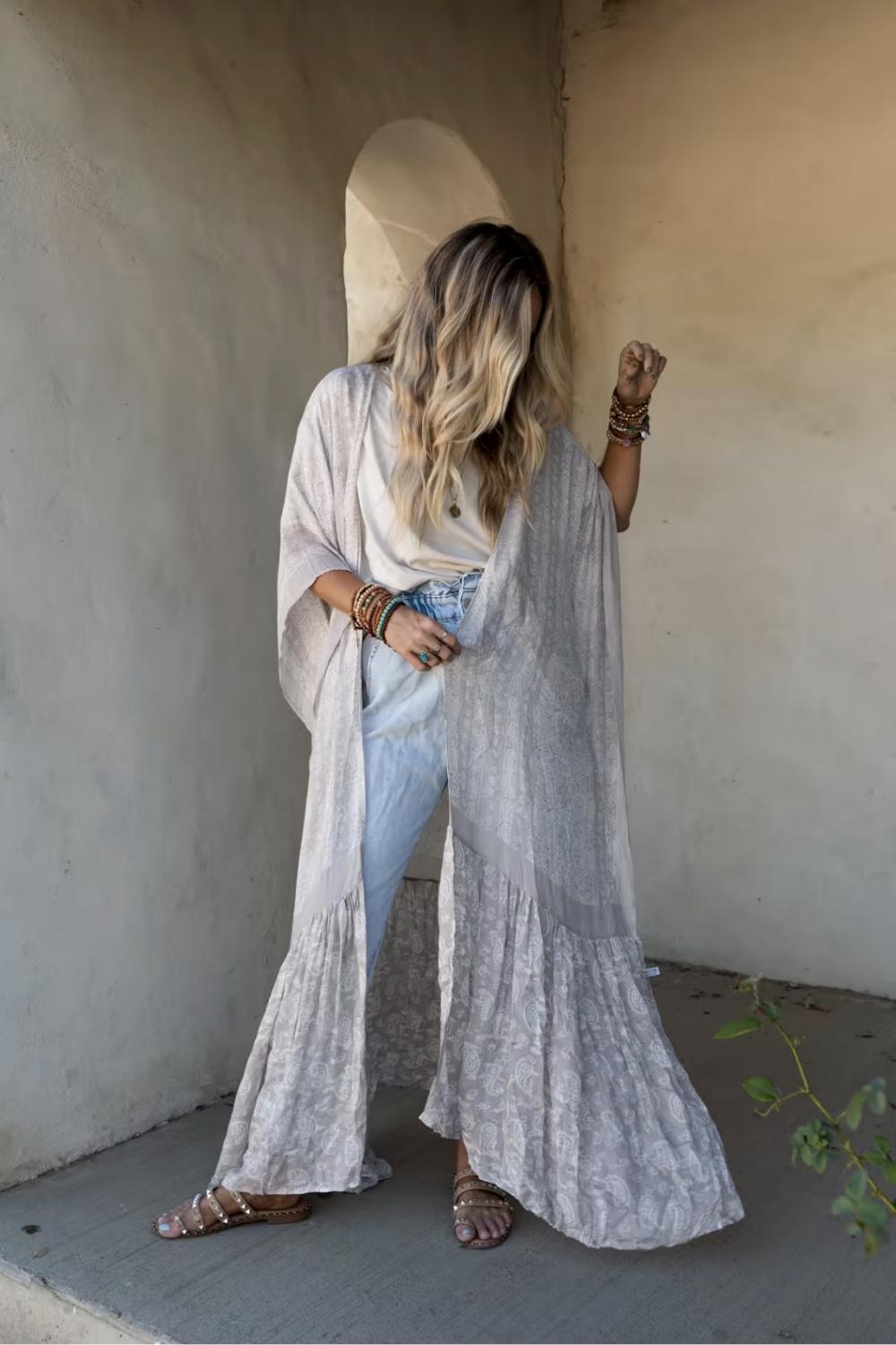 Paisley Tapestry Free Flow Duster Kimono