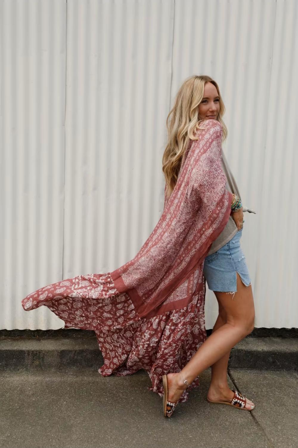 Paisley Tapestry Free Flow Duster Kimono