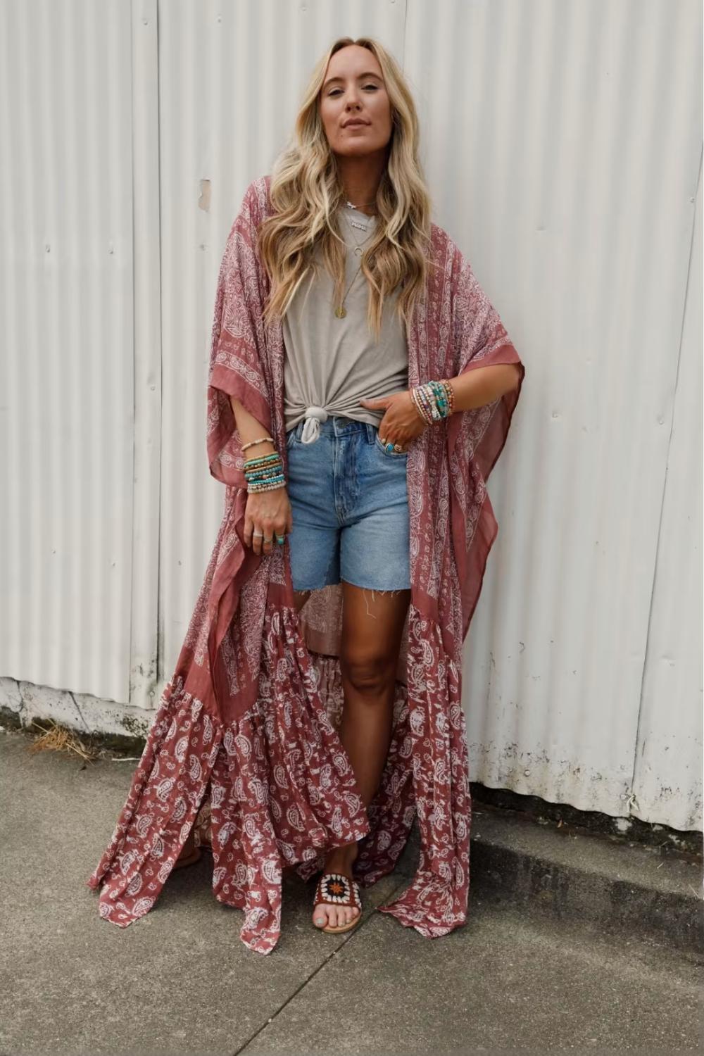 Paisley Tapestry Free Flow Duster Kimono