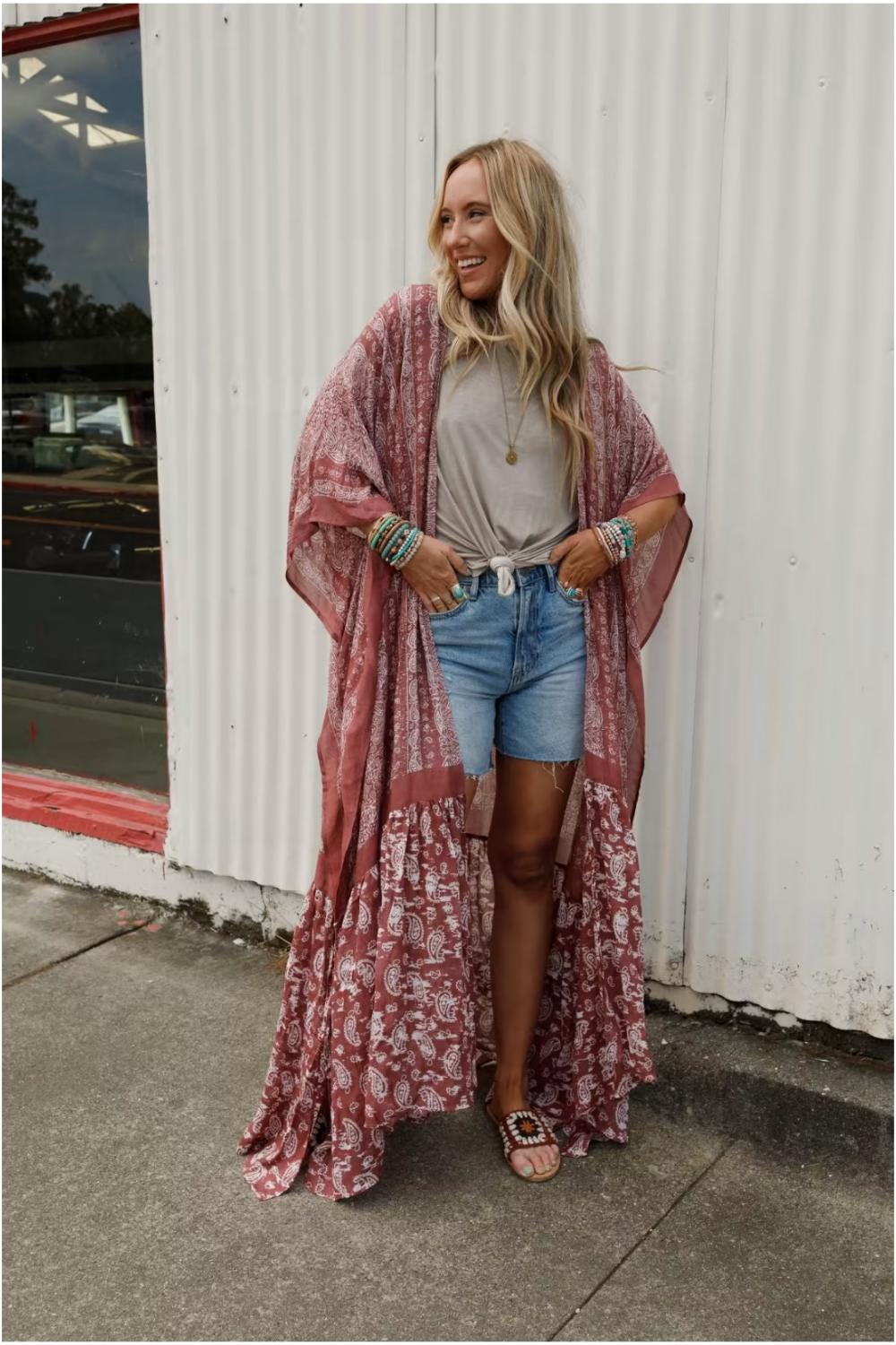Paisley Tapestry Free Flow Duster Kimono
