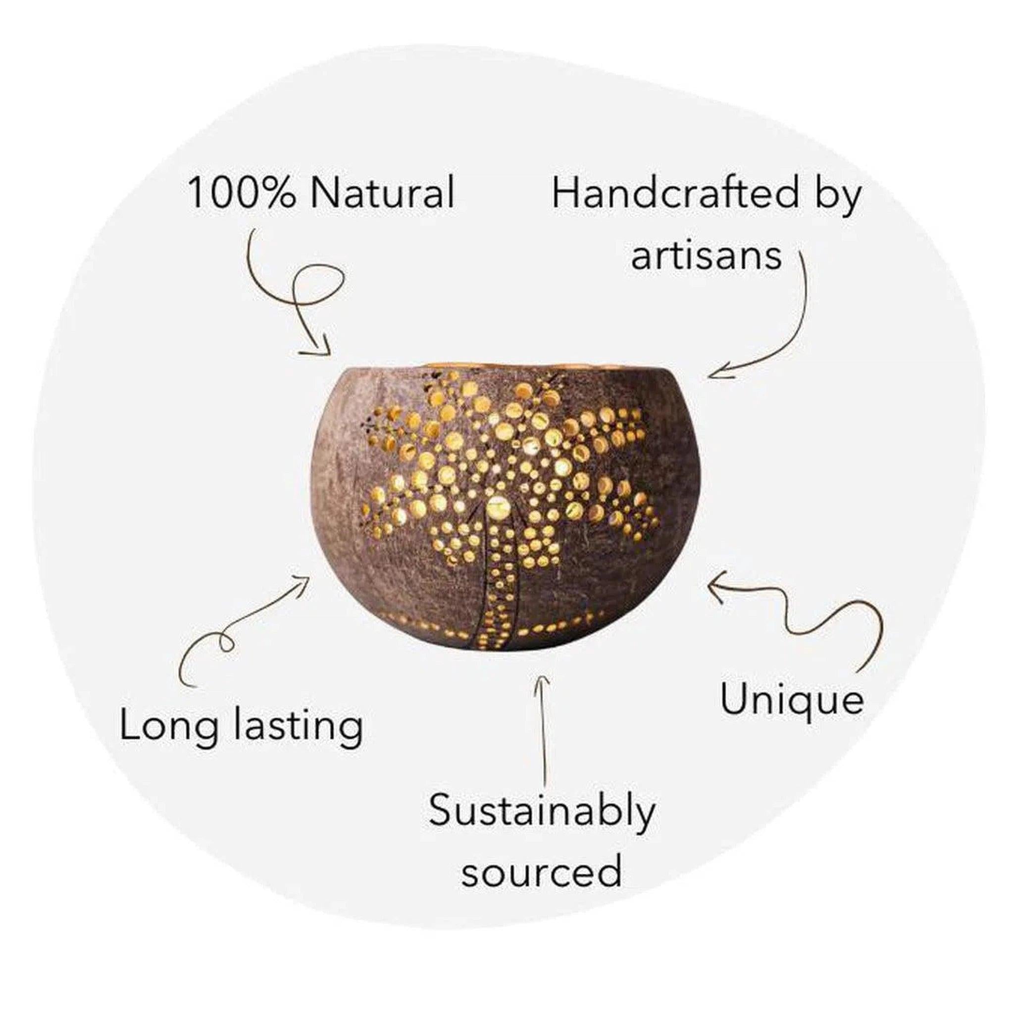 Palm Tree Coconut Candle Holder