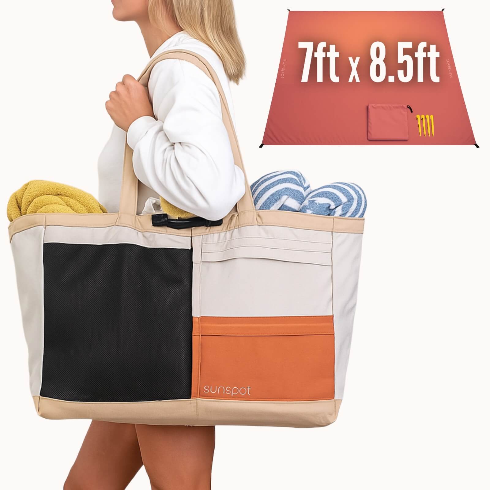 Premium Beach Tote with Pull-out Blanket - Oceanista