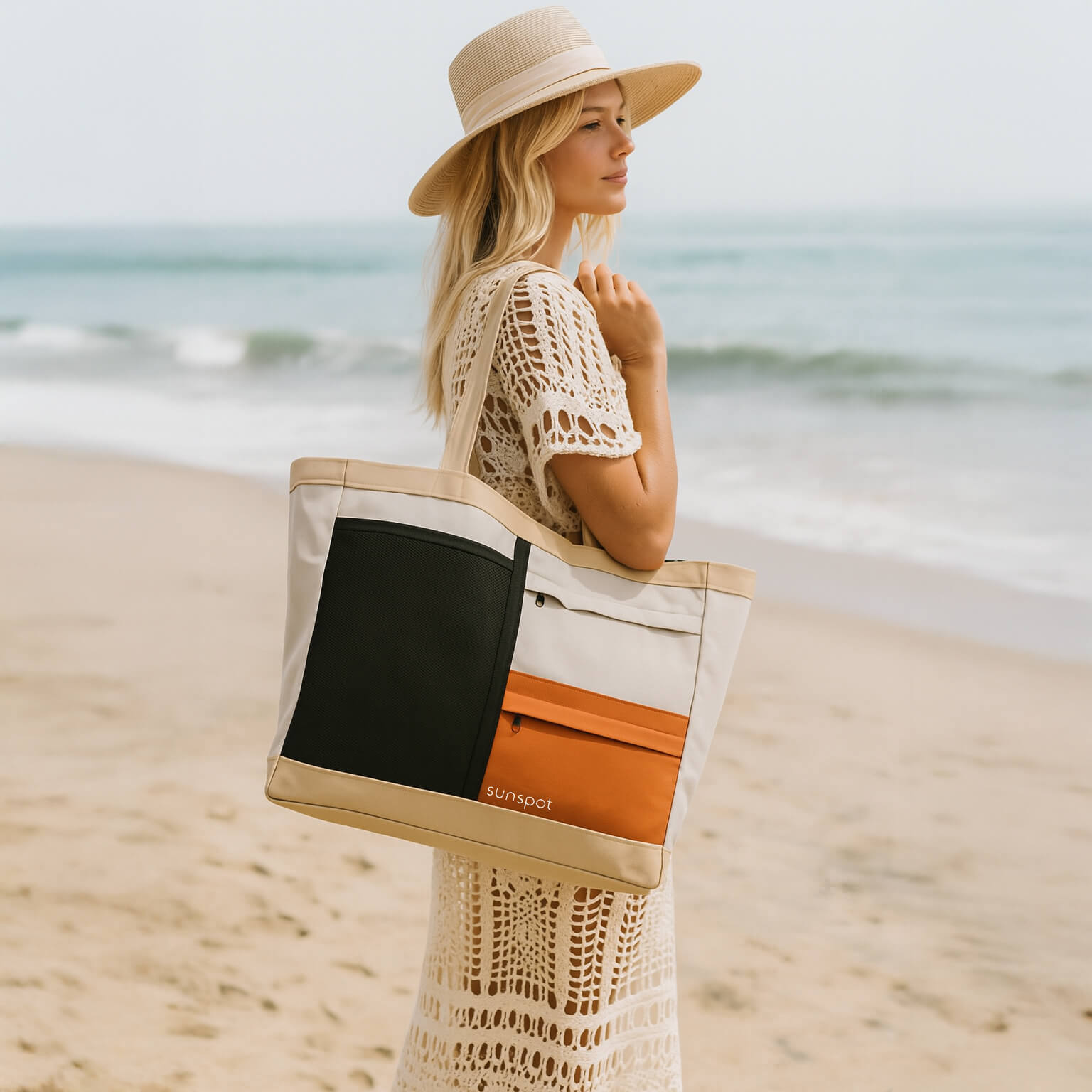 Premium Beach Tote with Pull-out Blanket - Oceanista