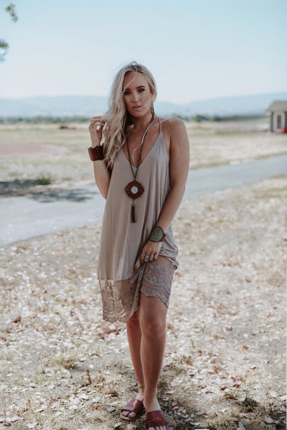Three Bird Nest - Prima Lace Hem Slip - Women's Size M, Mocha Three Bird Nest - Prima Lace Hem Slip - Women's Size M, Mocha