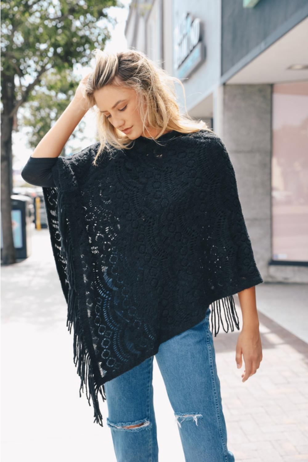 Scallop Bohemian Knit Poncho