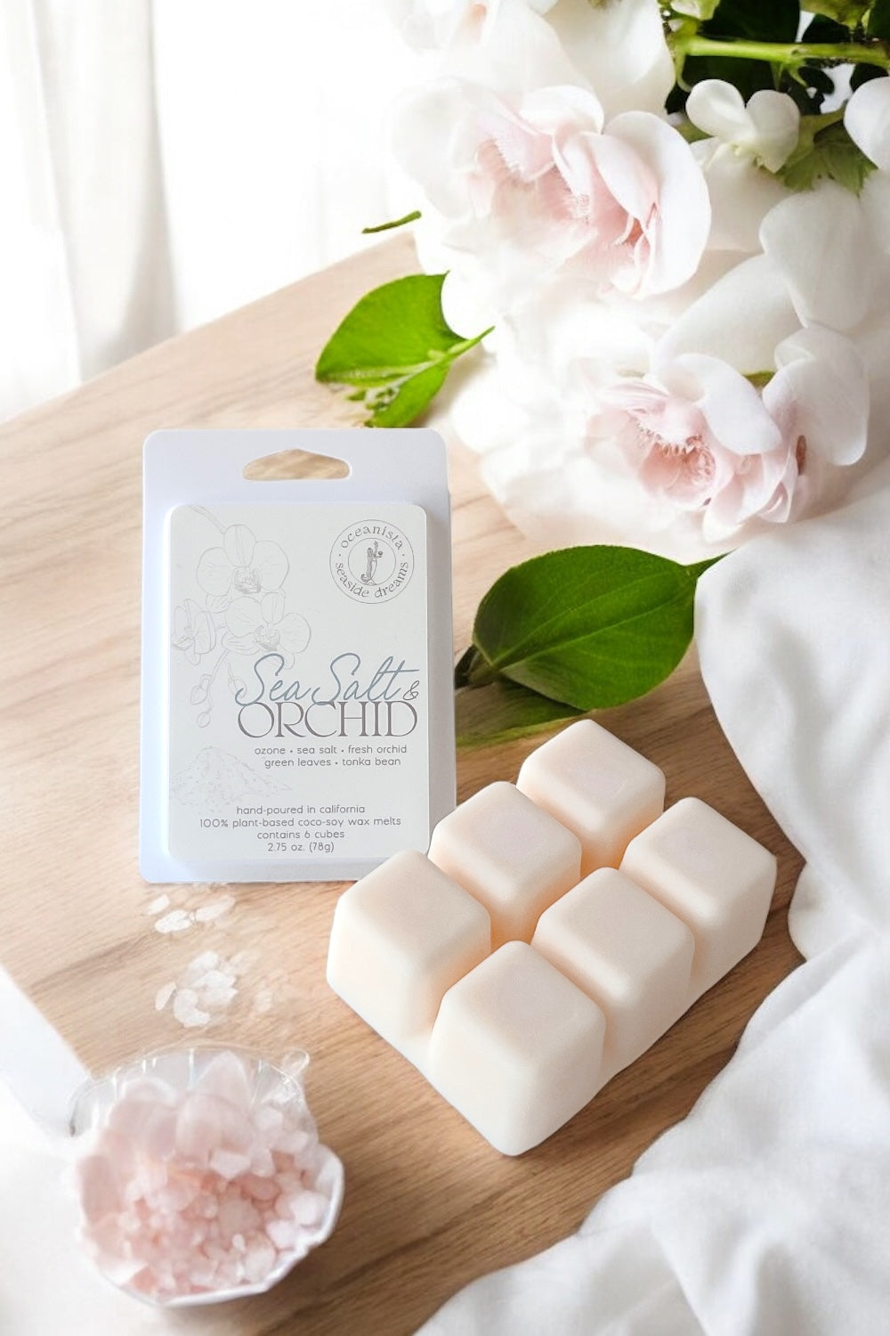 Sea Salt + Orchid Luxury Wax Melts - Handmade in Southern California