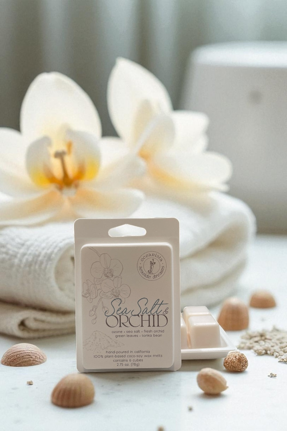 Sea Salt + Orchid Luxury Wax Melts - Handmade in Southern California