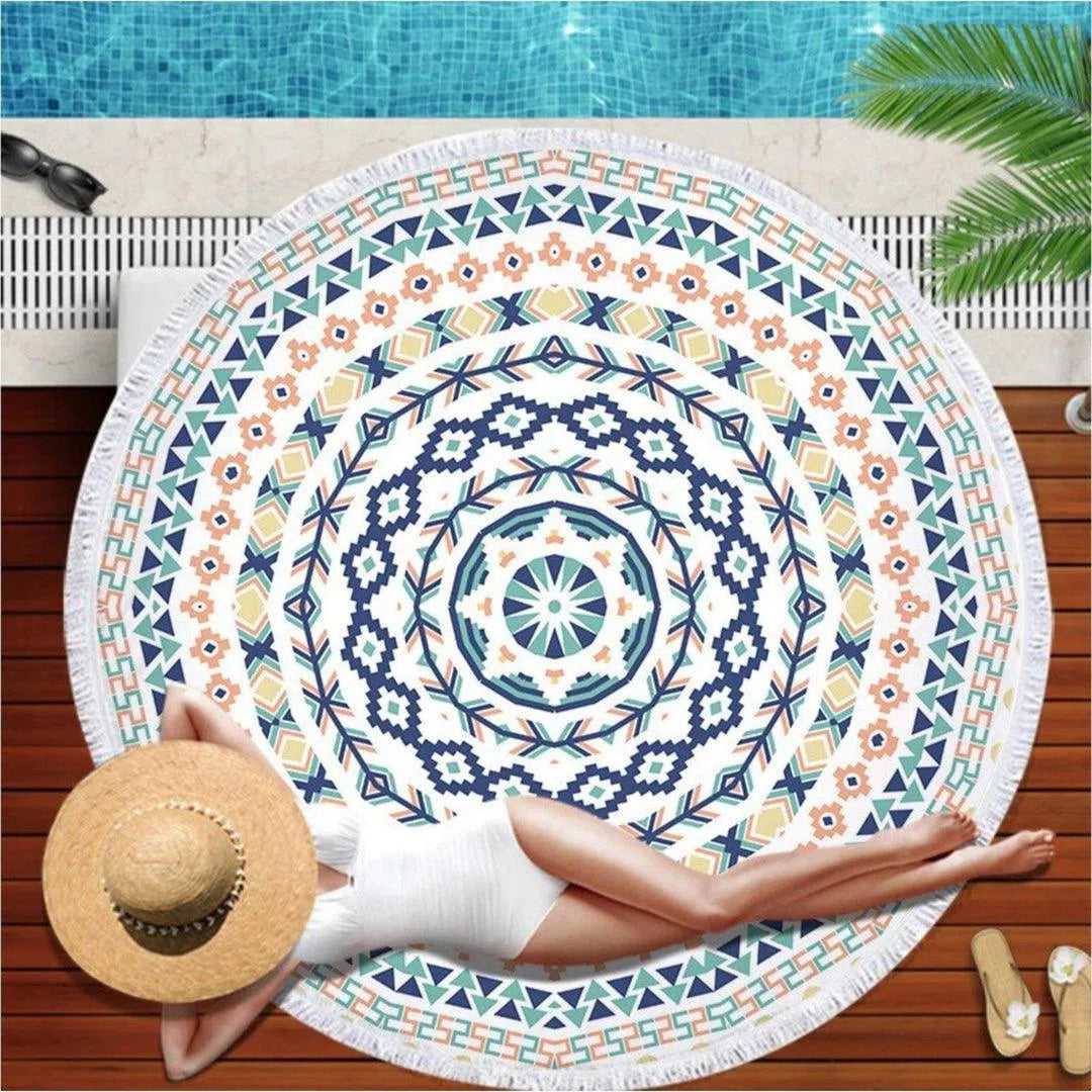 Solace Aztec Round Beach Towel - Oceanista