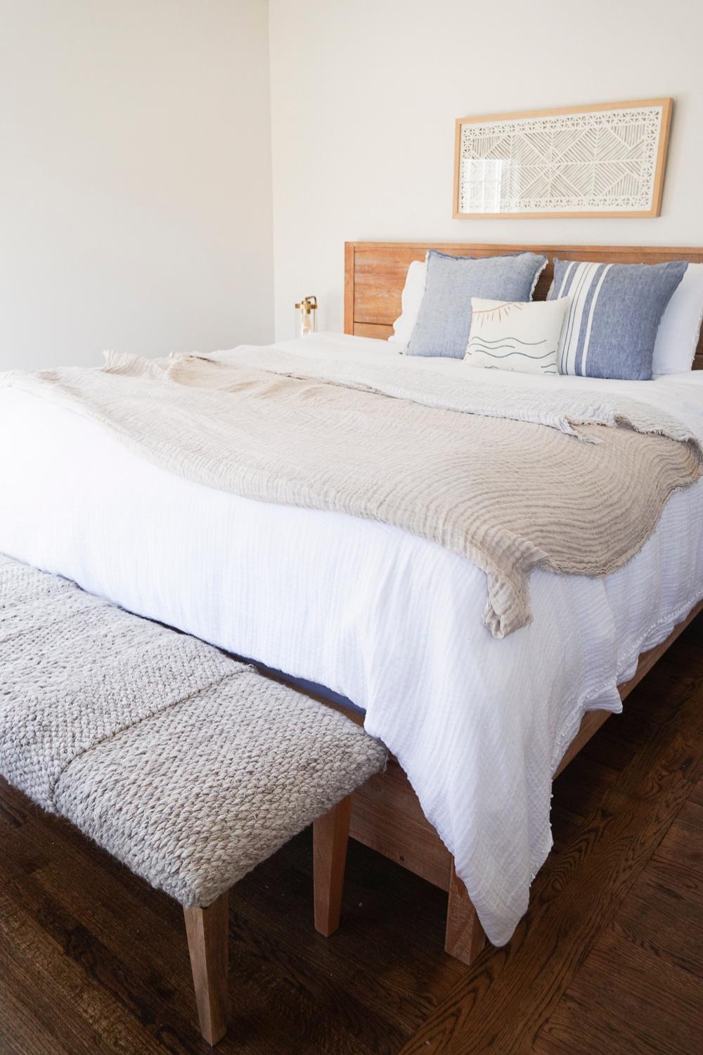 Sun, Fish, + Ocean Embroidered Cotton Pillow Cover