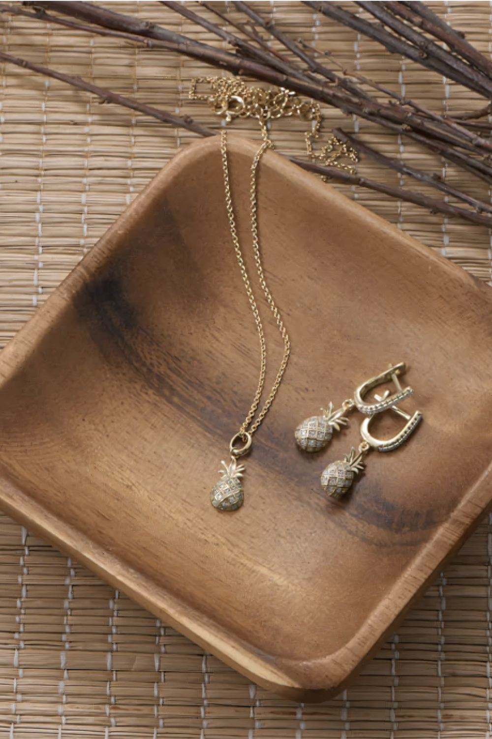 Sweetness! Gold Plated Pineapple Earrings