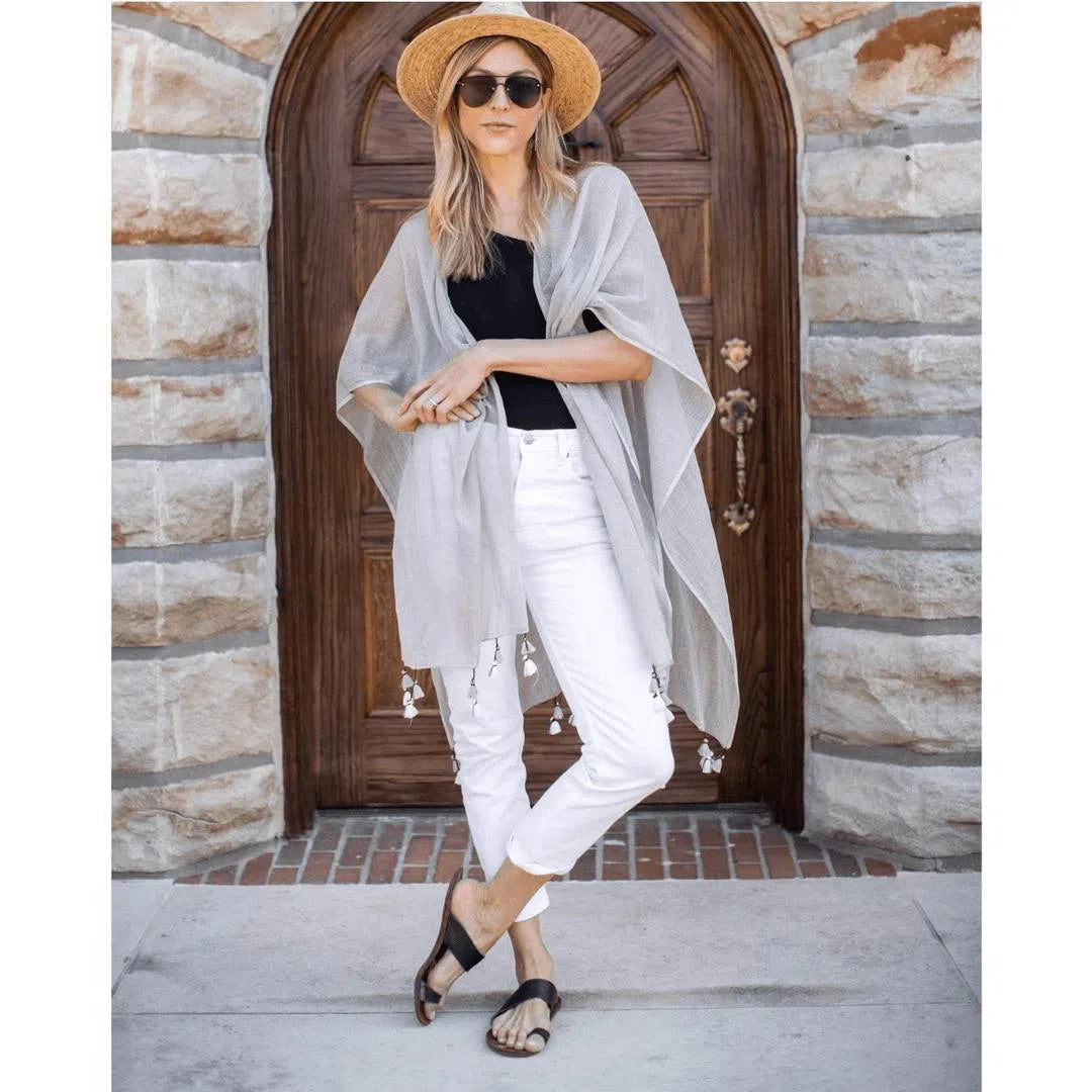 The Cotton Tassel Wrap - Oceanista