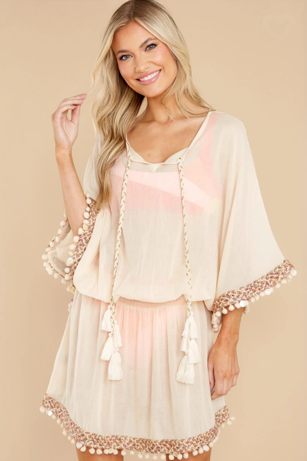 Shiraleah Dede Beach Cover Up - Oceanista Natural / One Size Shiraleah Dede Beach Cover Up - Oceanista Natural / One Size