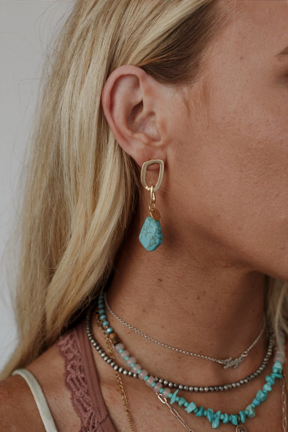 Serene Stone Drop Earrings