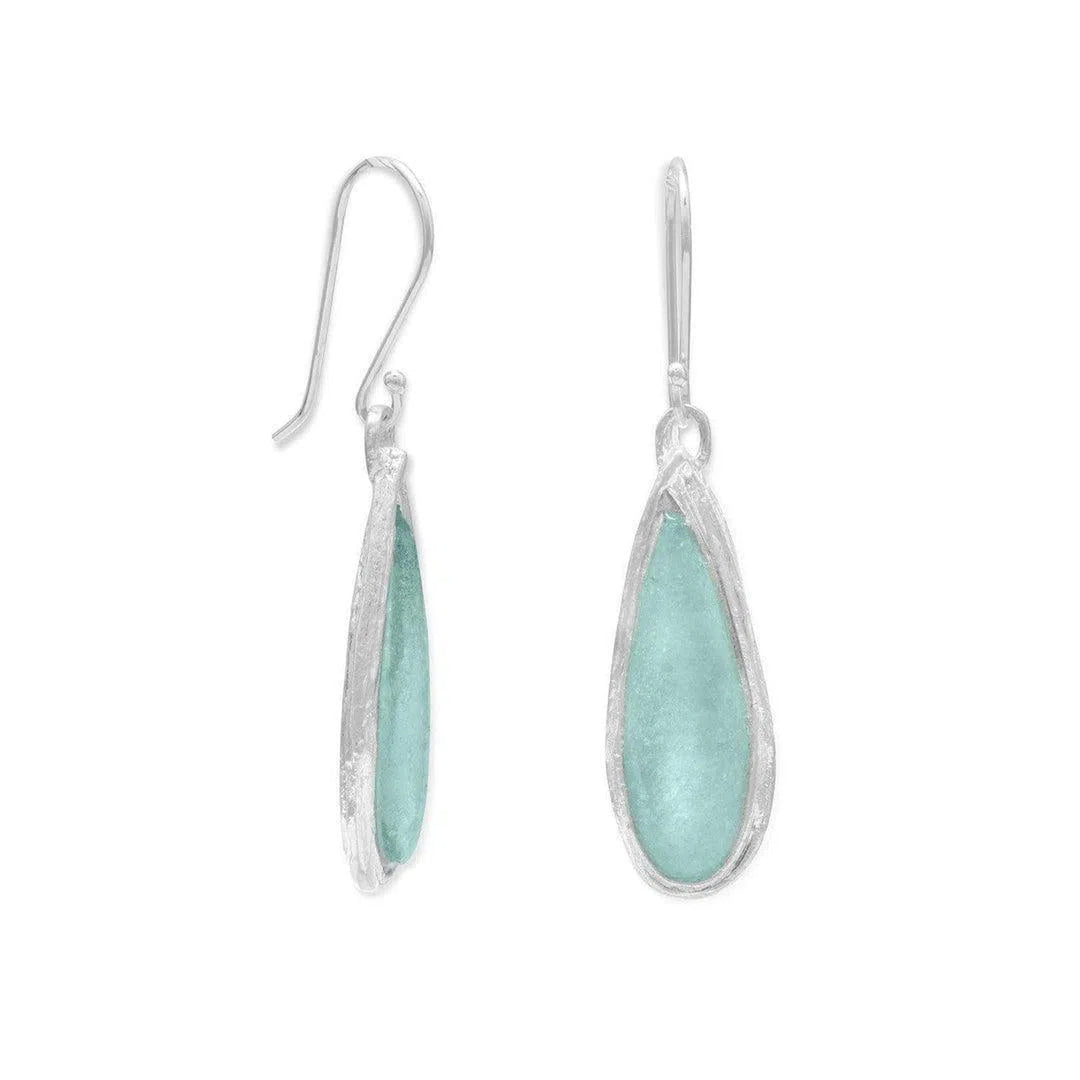 Ancient Roman Glass Pear Drop Earrings - Oceanista