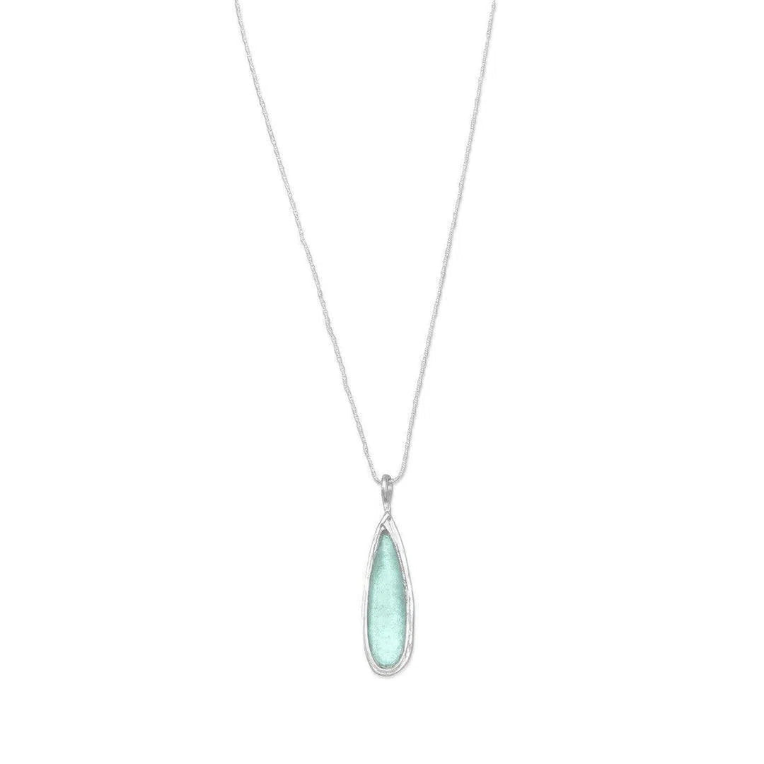 Ancient Roman Glass Pear Drop Necklace - Oceanista