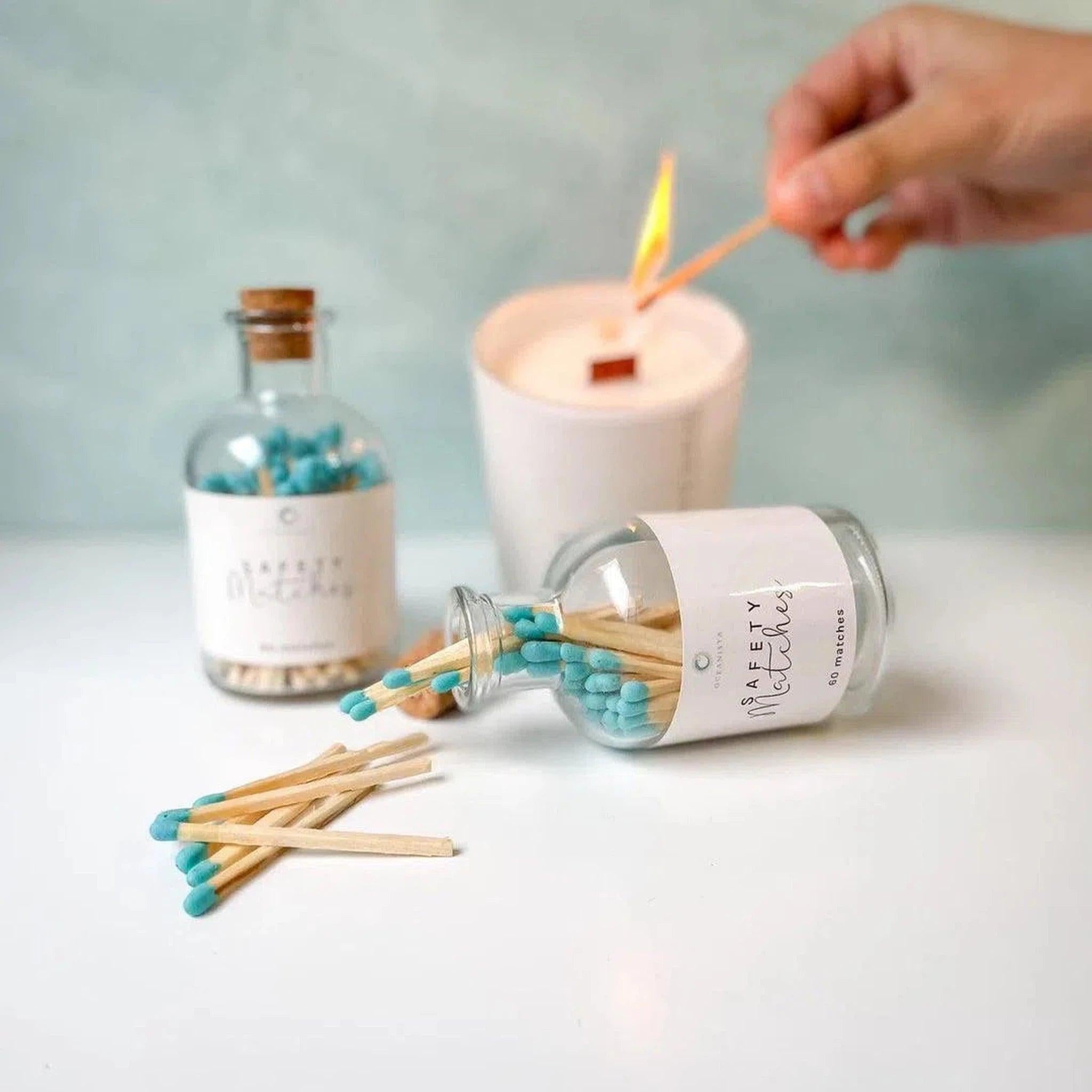 Apothecary Safety Matches | Turquoise Tip - 60 Count