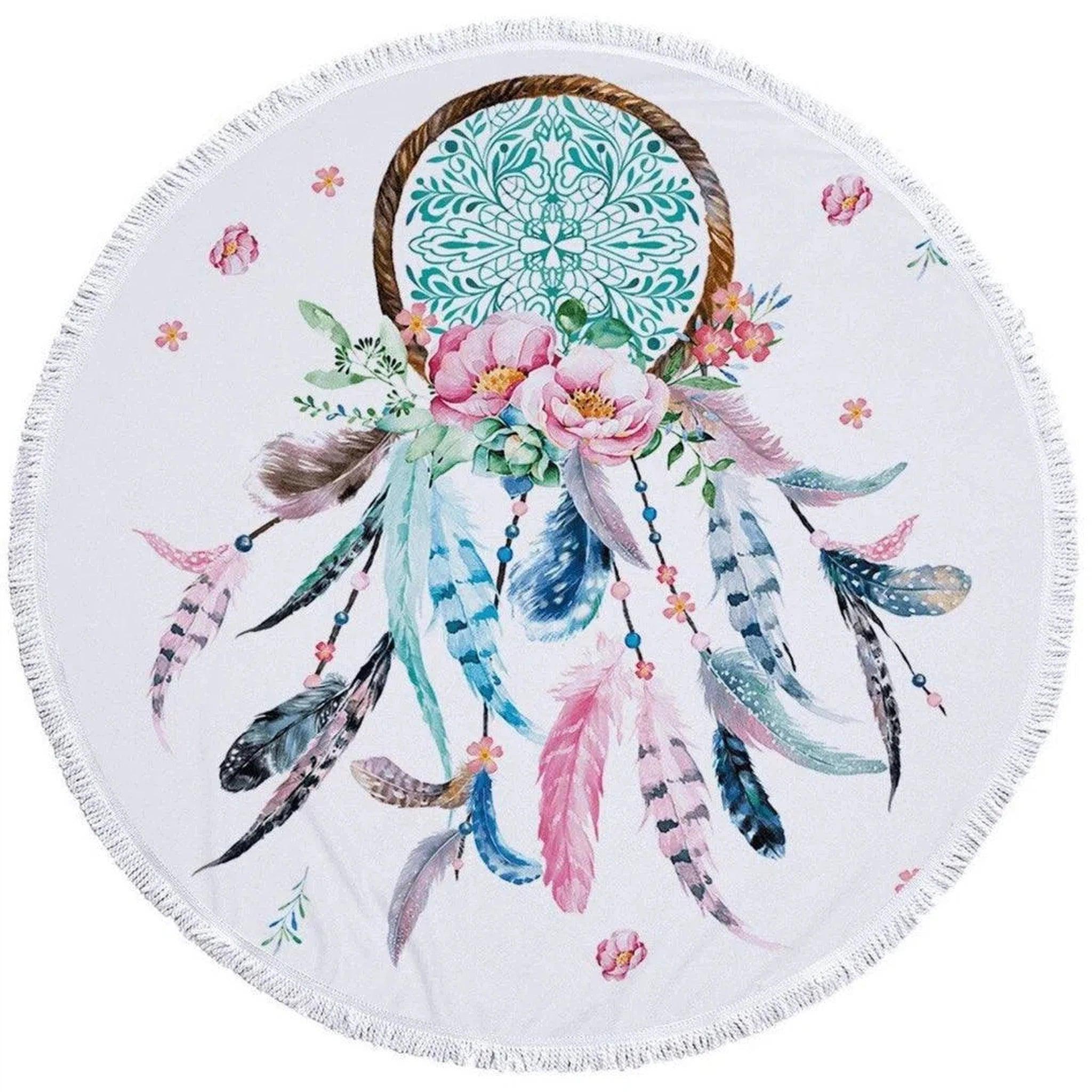 Boho Dreamcatcher Round Beach Towel