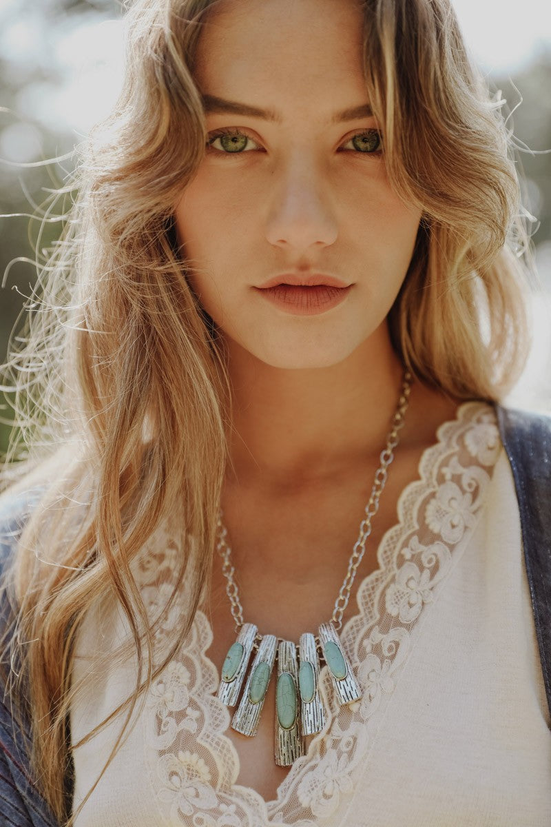 Five-Piece Turquoise Pendant Necklace