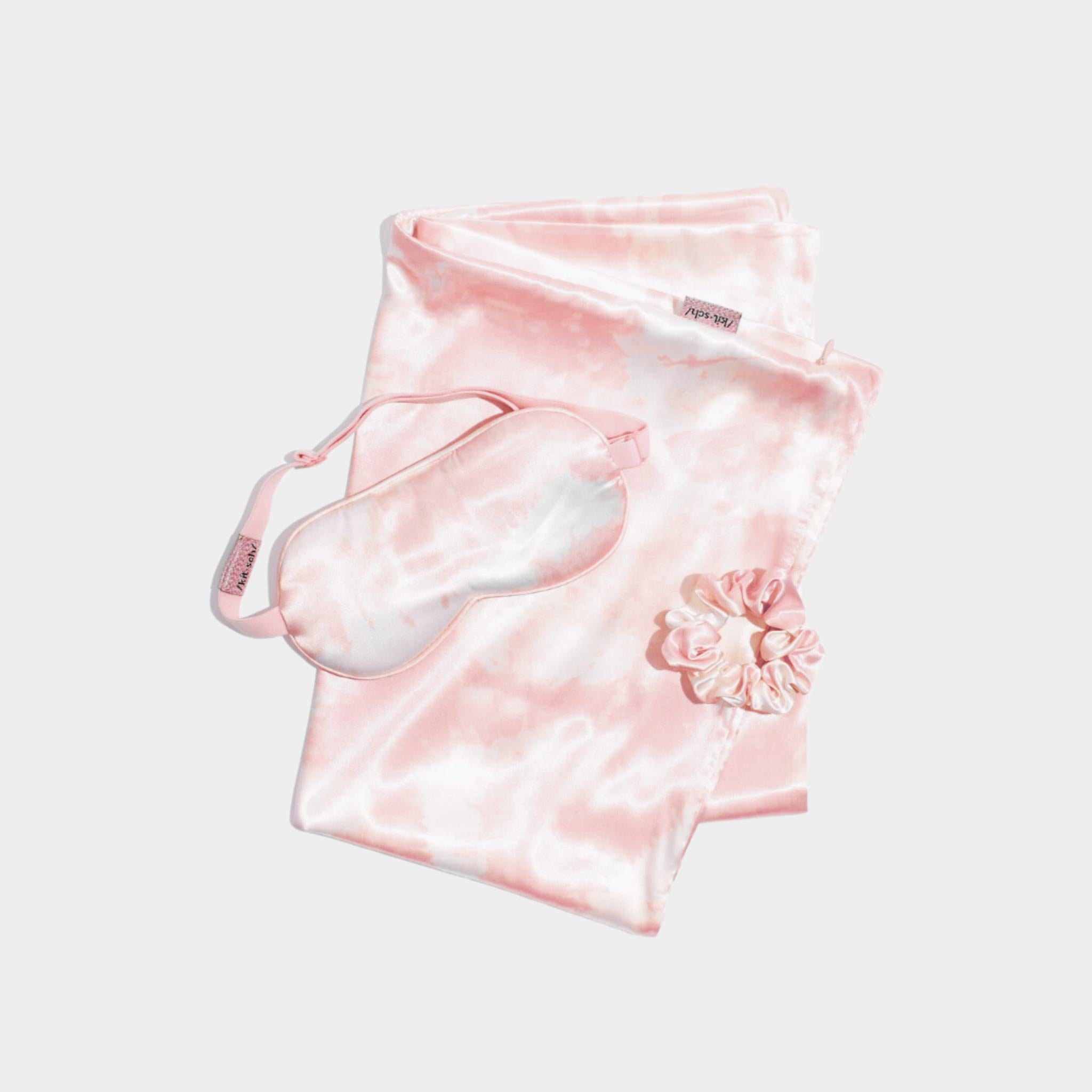 Madewell x KITSCH® Reset Edit Satin Sleep Set Blush Tie-Dye