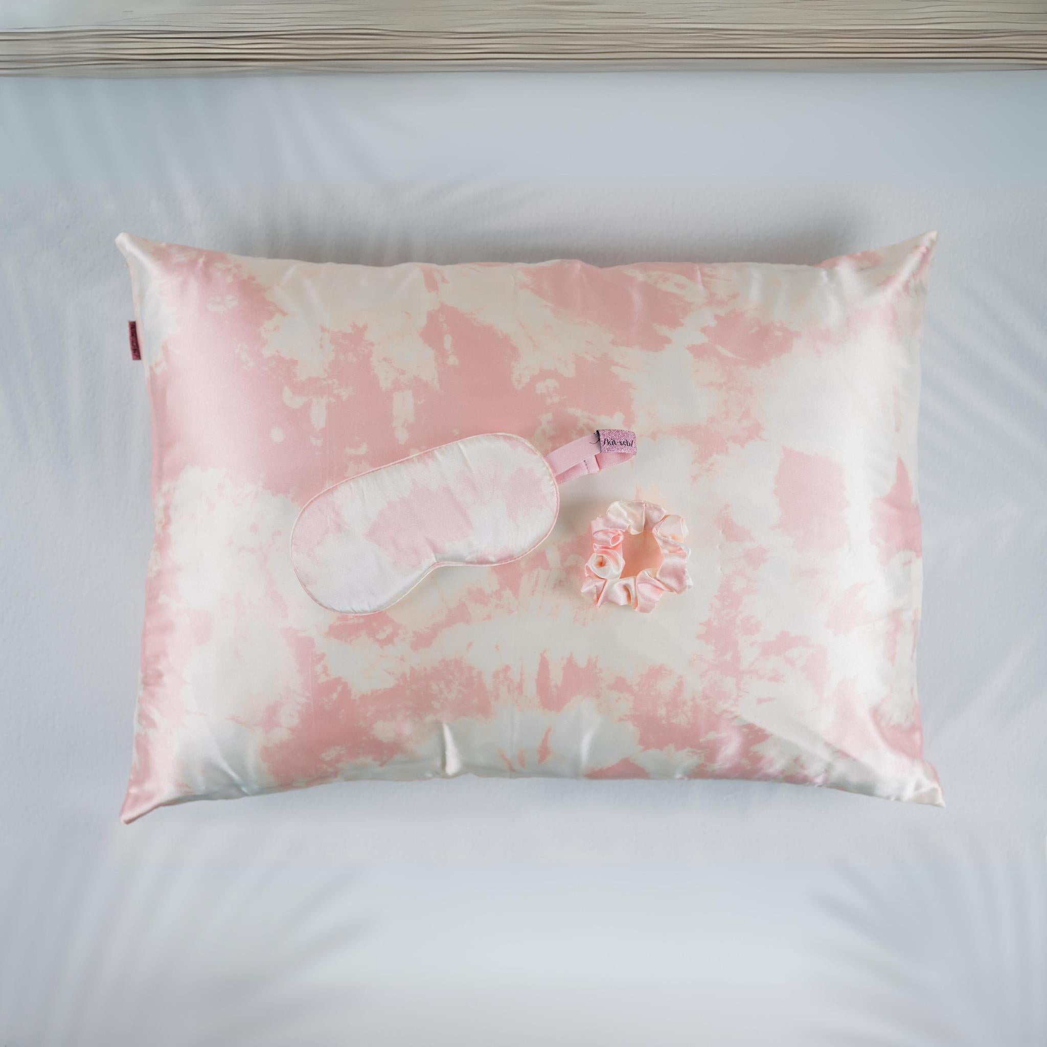 Madewell x KITSCH® Reset Edit Satin Sleep Set Blush Tie-Dye