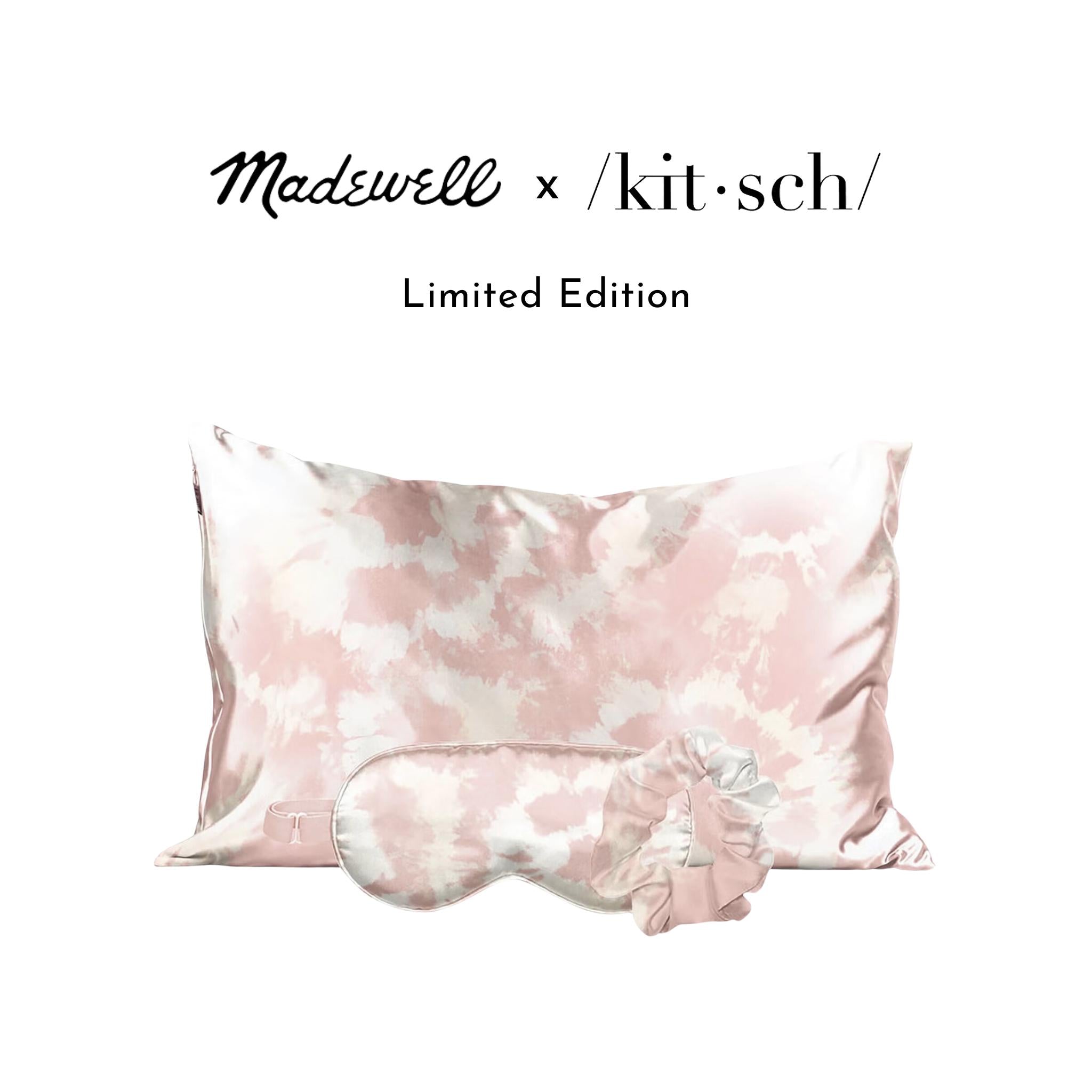 Madewell x KITSCH® Reset Edit Satin Sleep Set Blush Tie-Dye