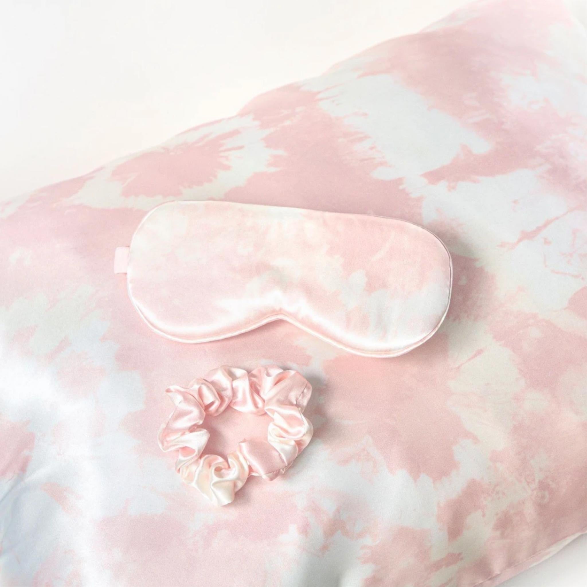 Madewell x KITSCH® Reset Edit Satin Sleep Set Blush Tie-Dye