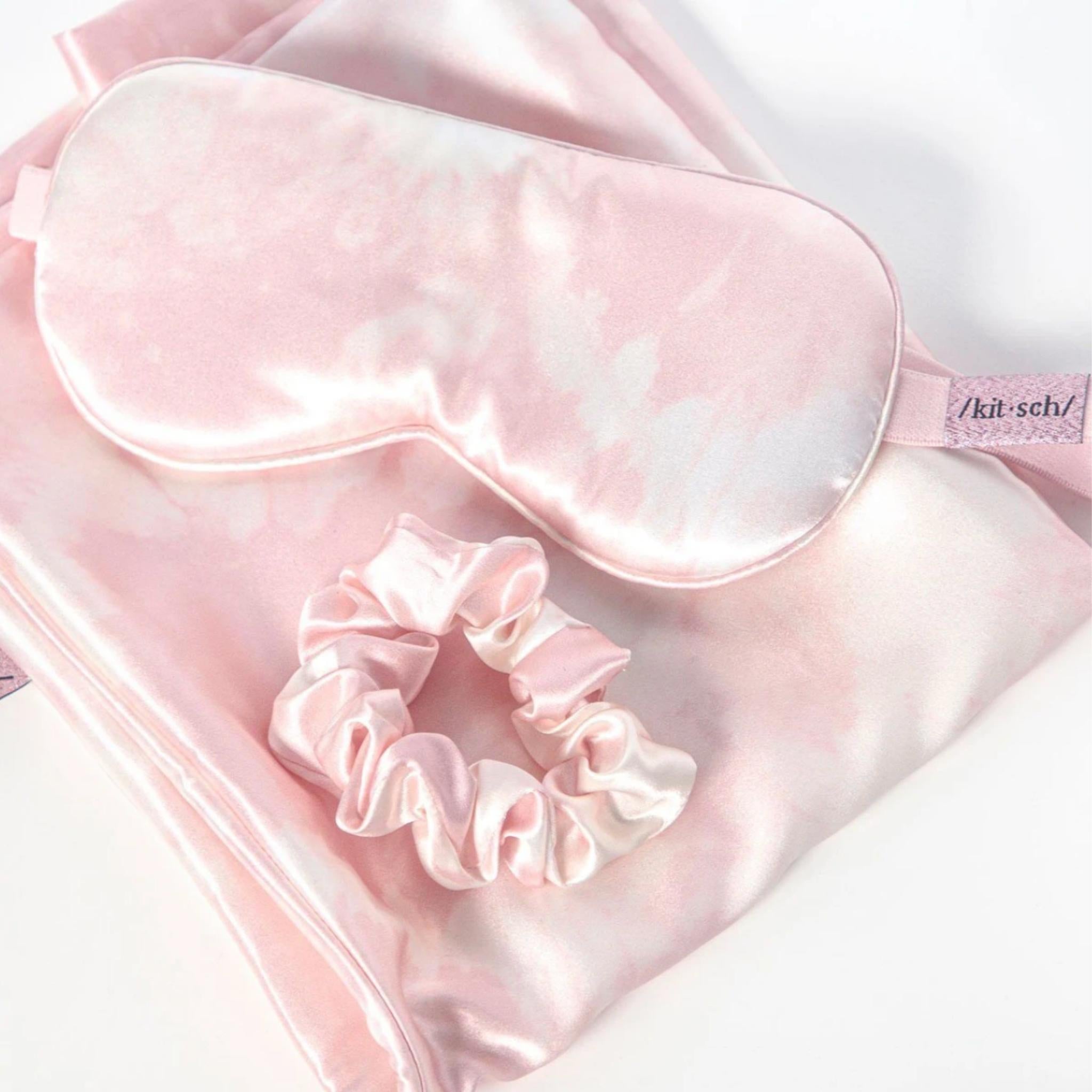 Madewell x KITSCH® Reset Edit Satin Sleep Set Blush Tie-Dye