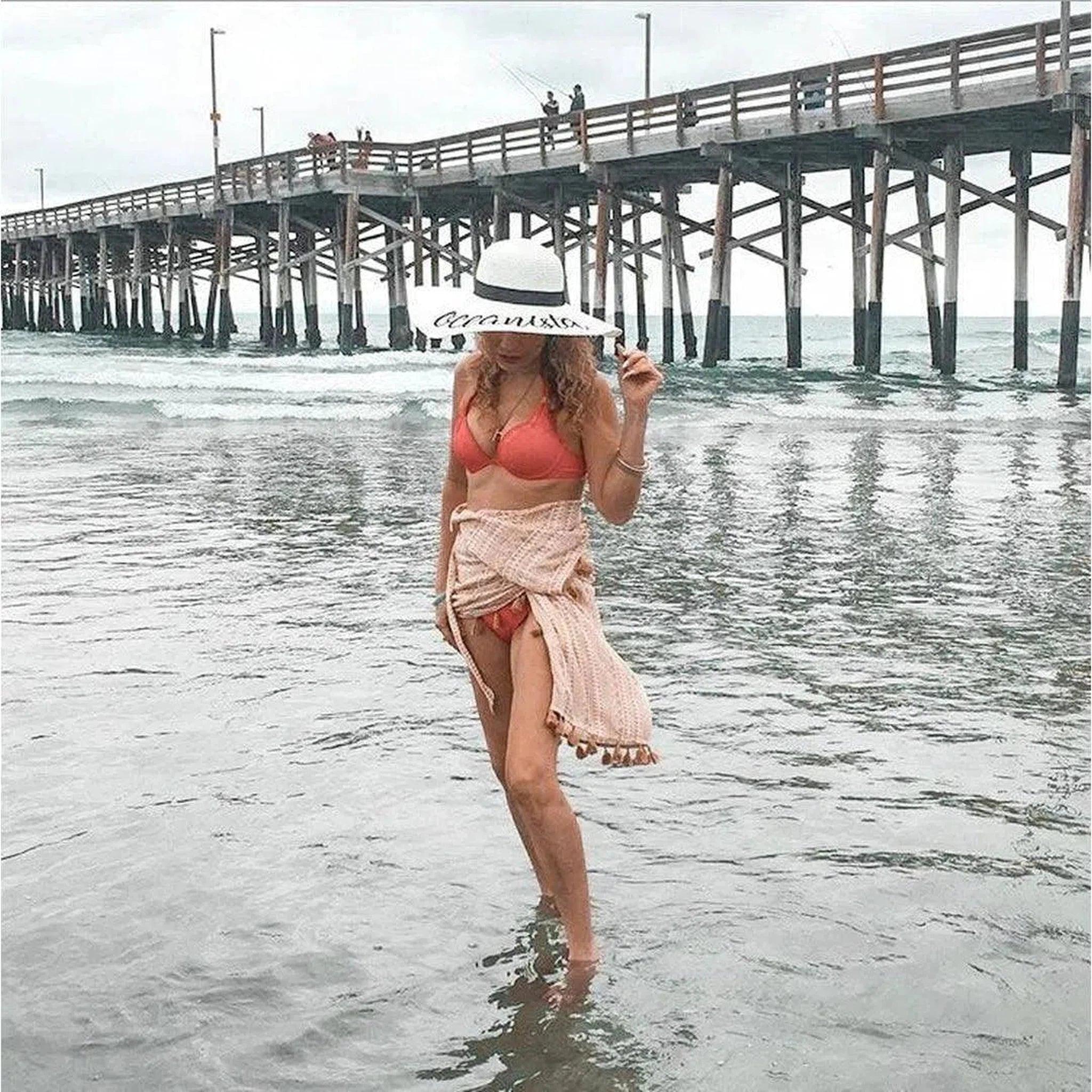 Oceanista Embroidered Floppy Beach Hat
