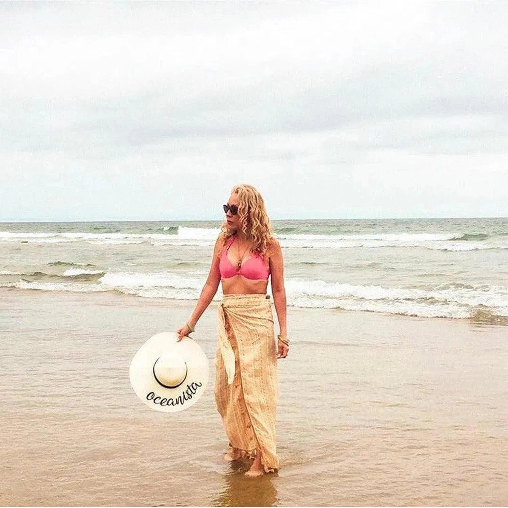 Oceanista Embroidered Floppy Beach Hat