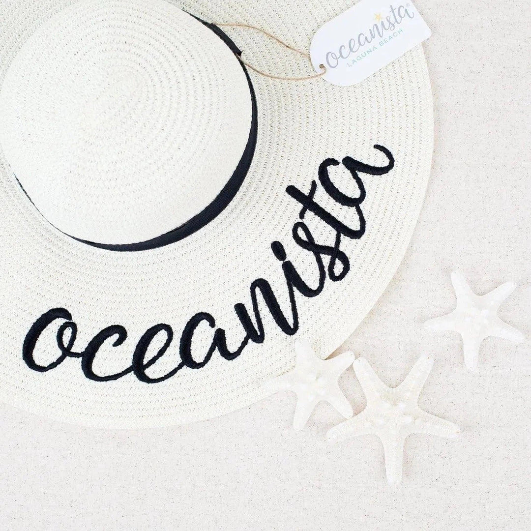 Oceanista Embroidered Floppy Beach Hat - Oceanista