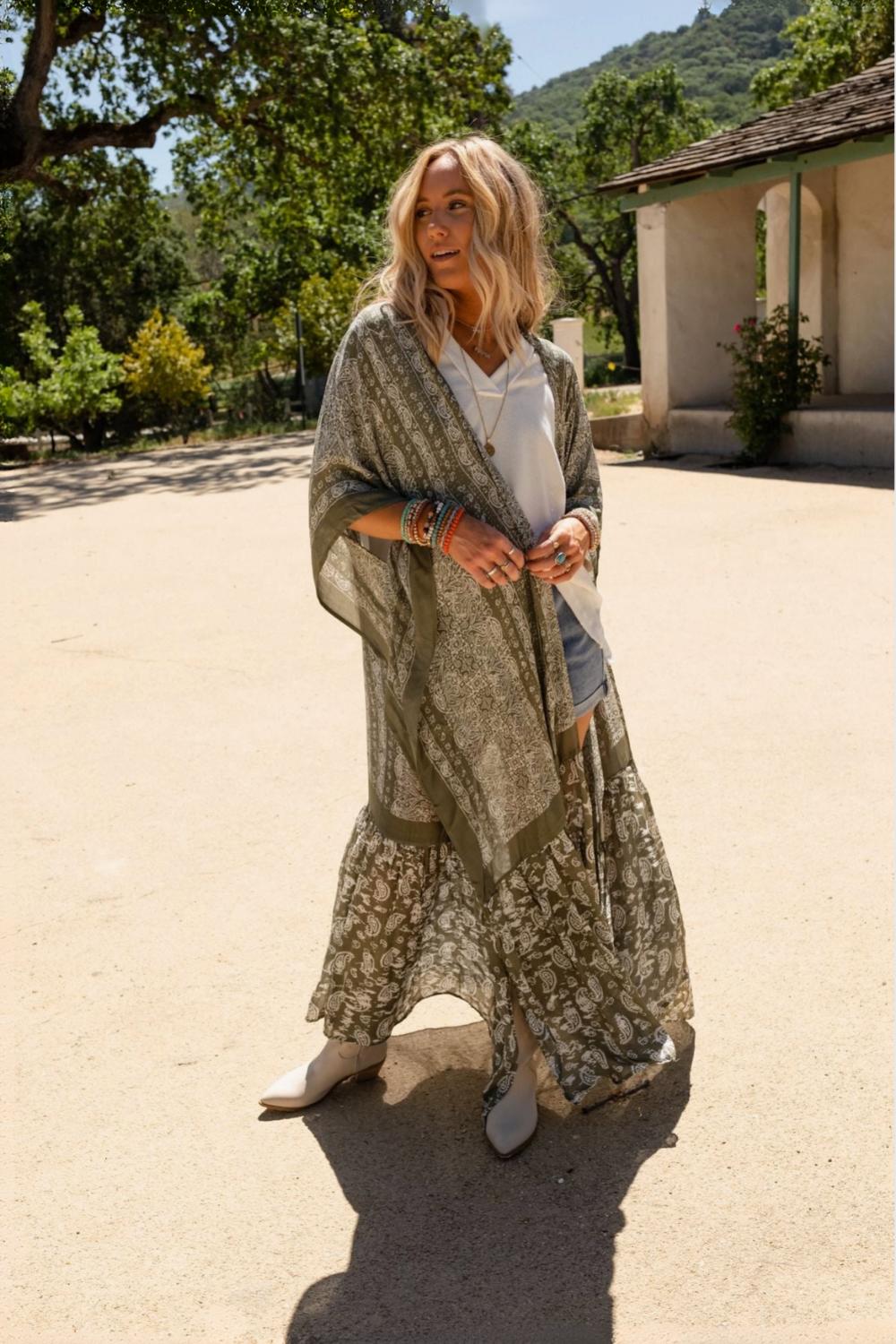 Paisley Tapestry Free Flow Duster Kimono