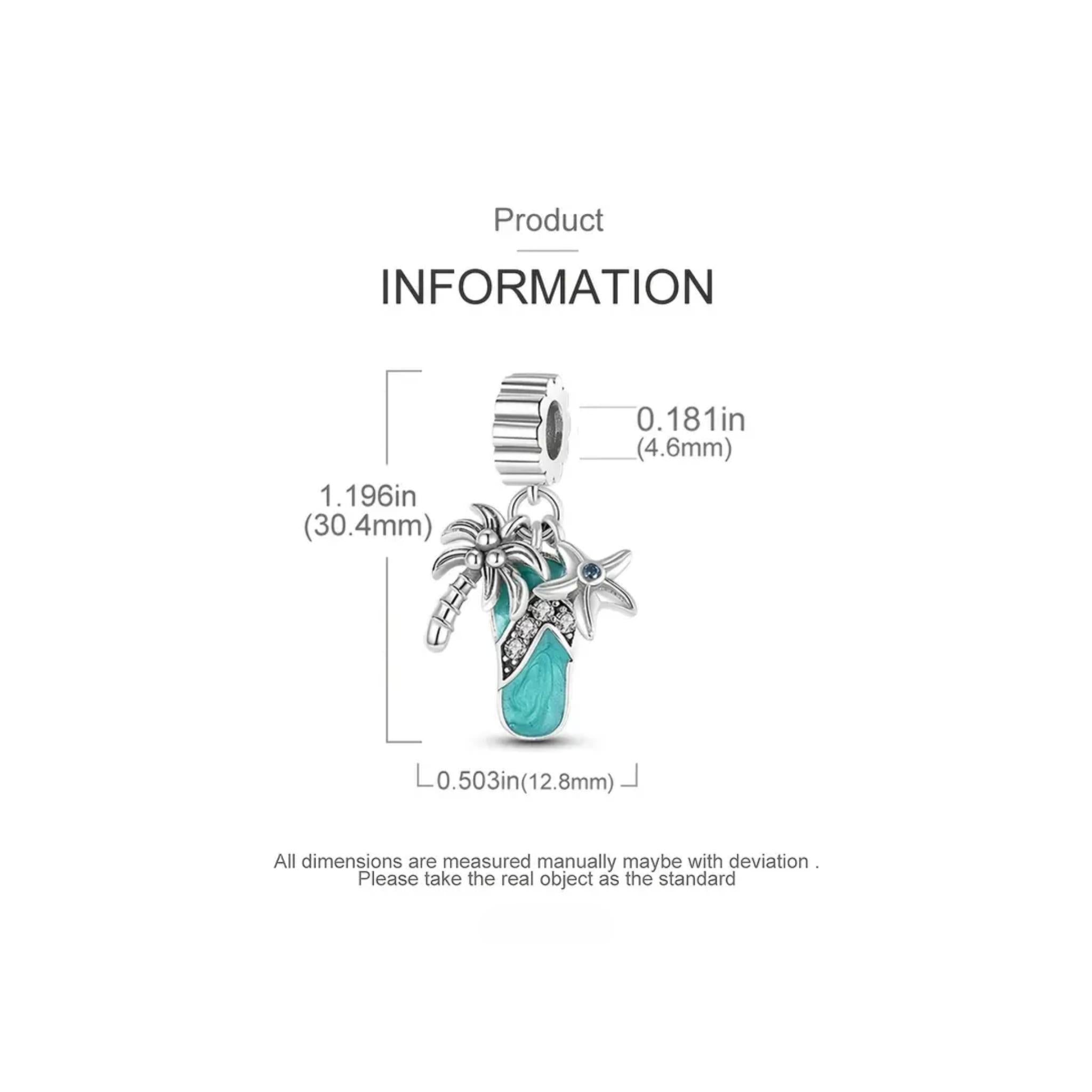 Palm Beach Sandal Bracelet Pendant Charm