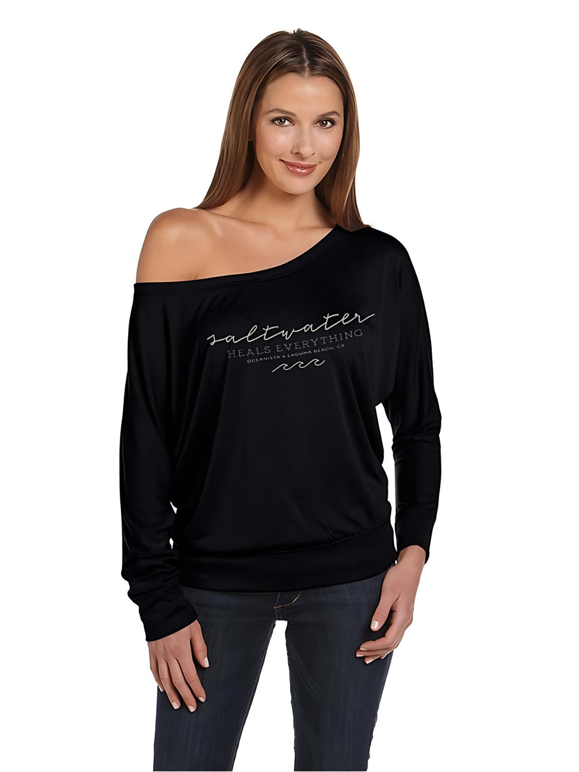 Saltwater Heals Everything Flowy Off Shoulder Top